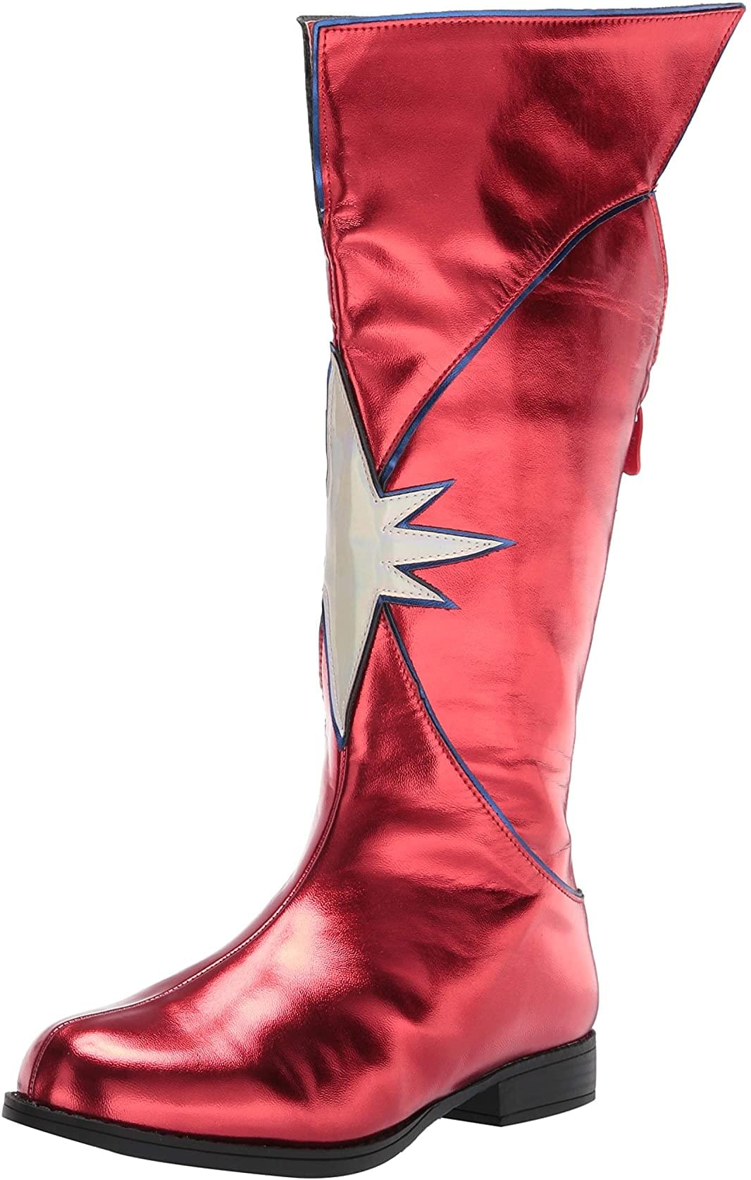 1.5" Heel Women's Knee High Superhero Boot Red - Image 7