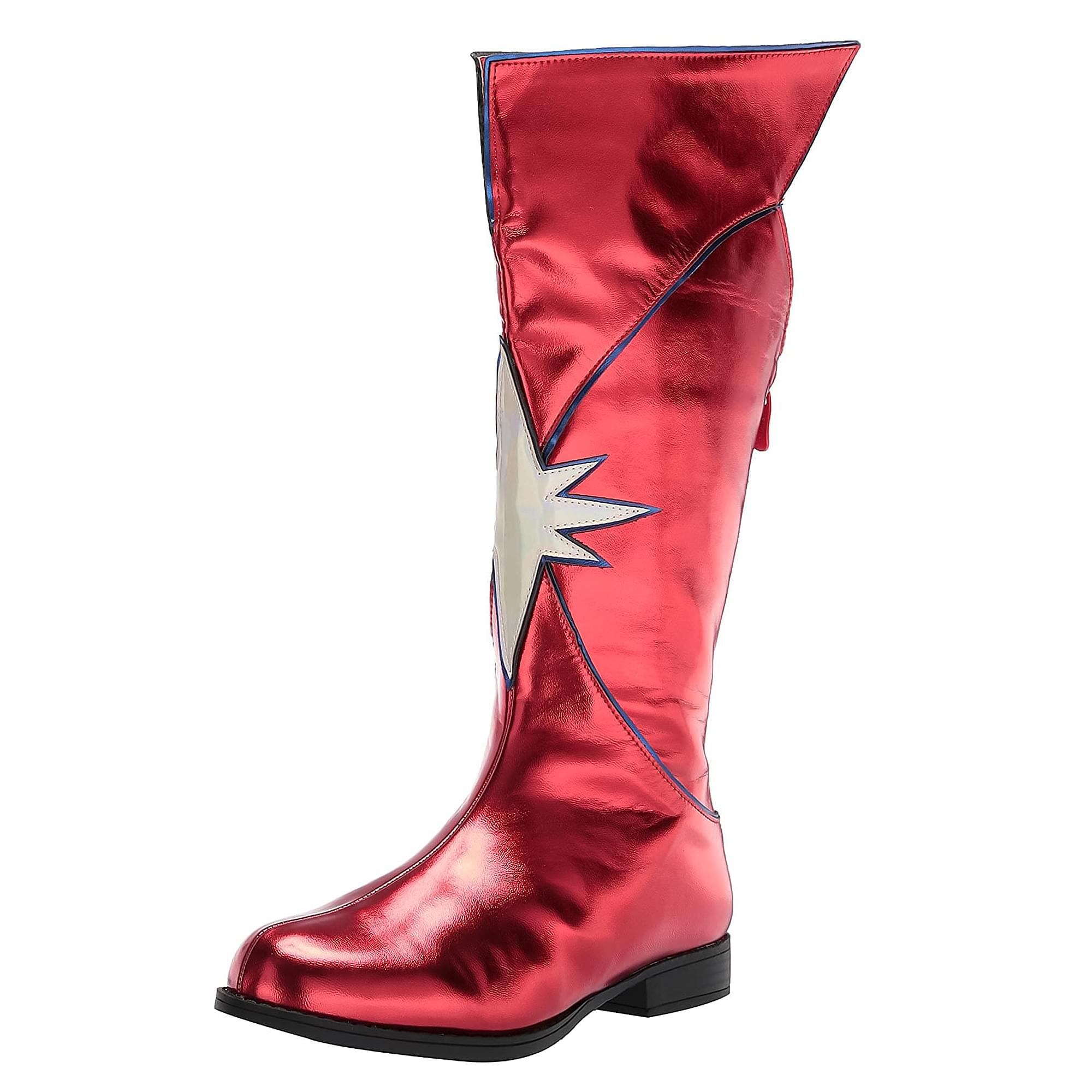 1.5" Heel Women's Knee High Superhero Boot Red - Image 8