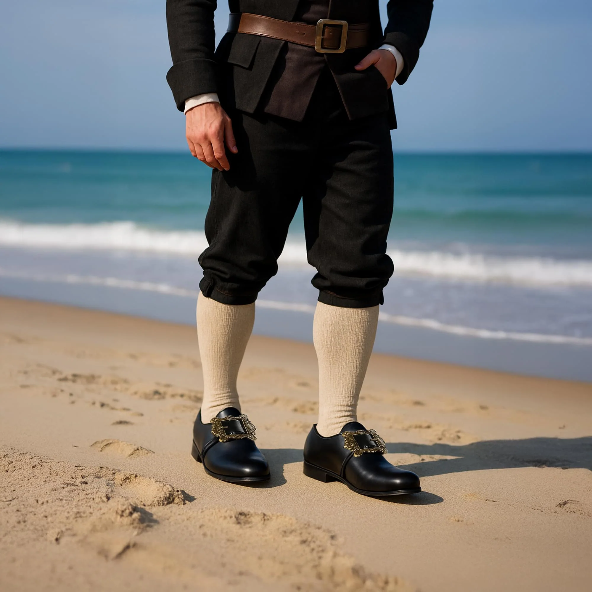 Colonial/Pirate Adult Costume Shoes - Image 6