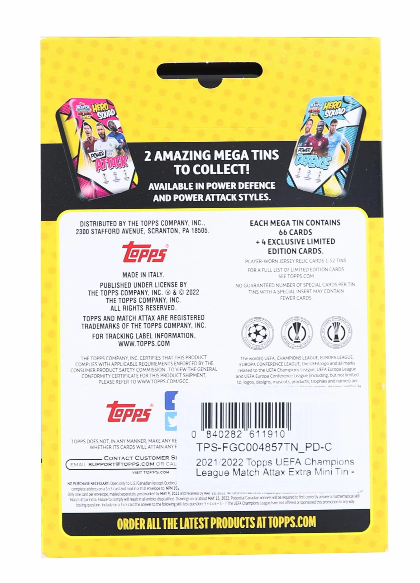 2021/2022 Topps UEFA Champions League Match Attax Extra Mega Tin | Power Defence - Image 2
