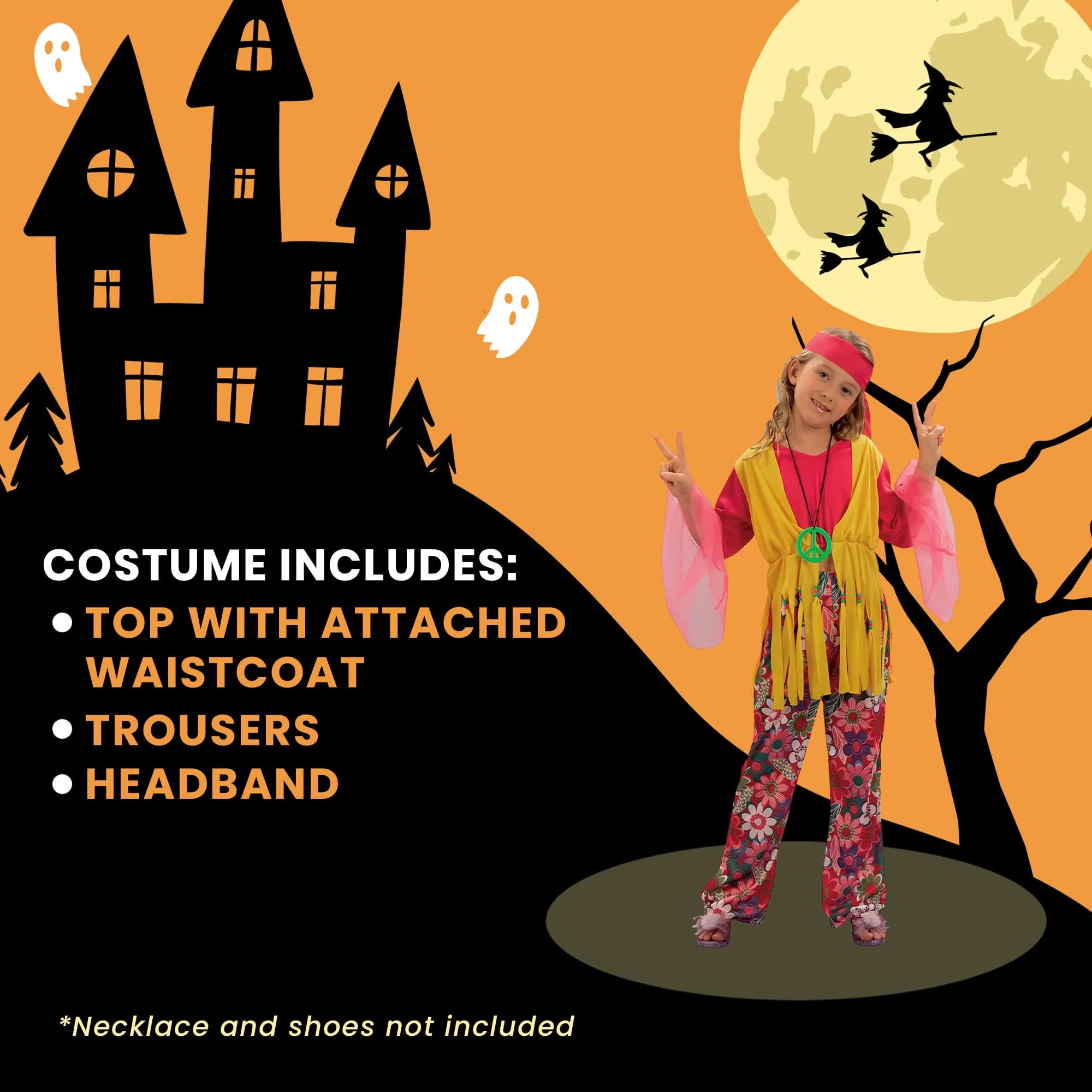 60's Hippy Girl Child Costume - Image 9