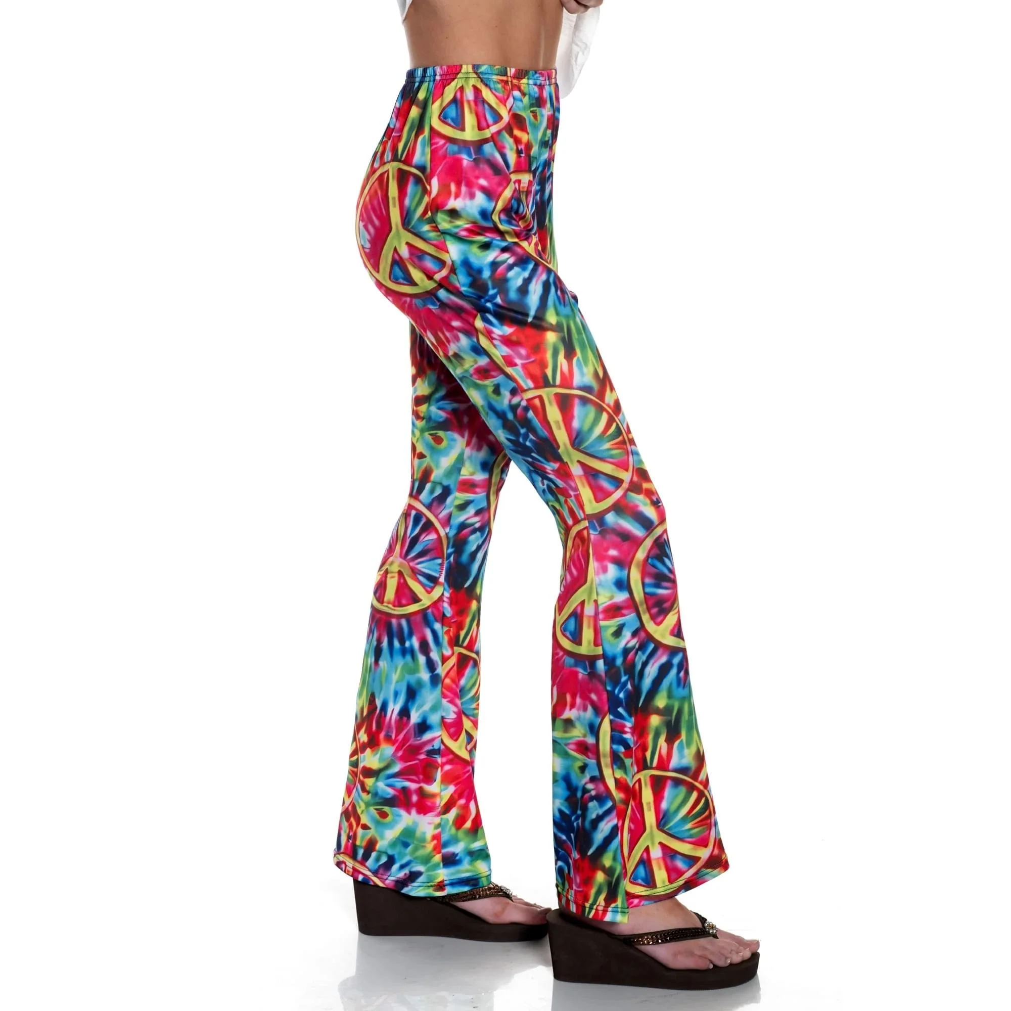 60's Tie-Dye Women's Costume Bell Bottoms - Image 6