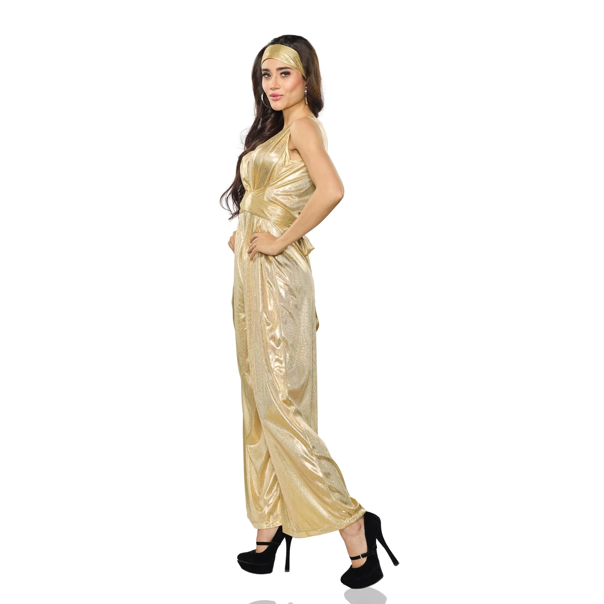 70's Disco Gold Adult Costume Jumpsuit - Image 16