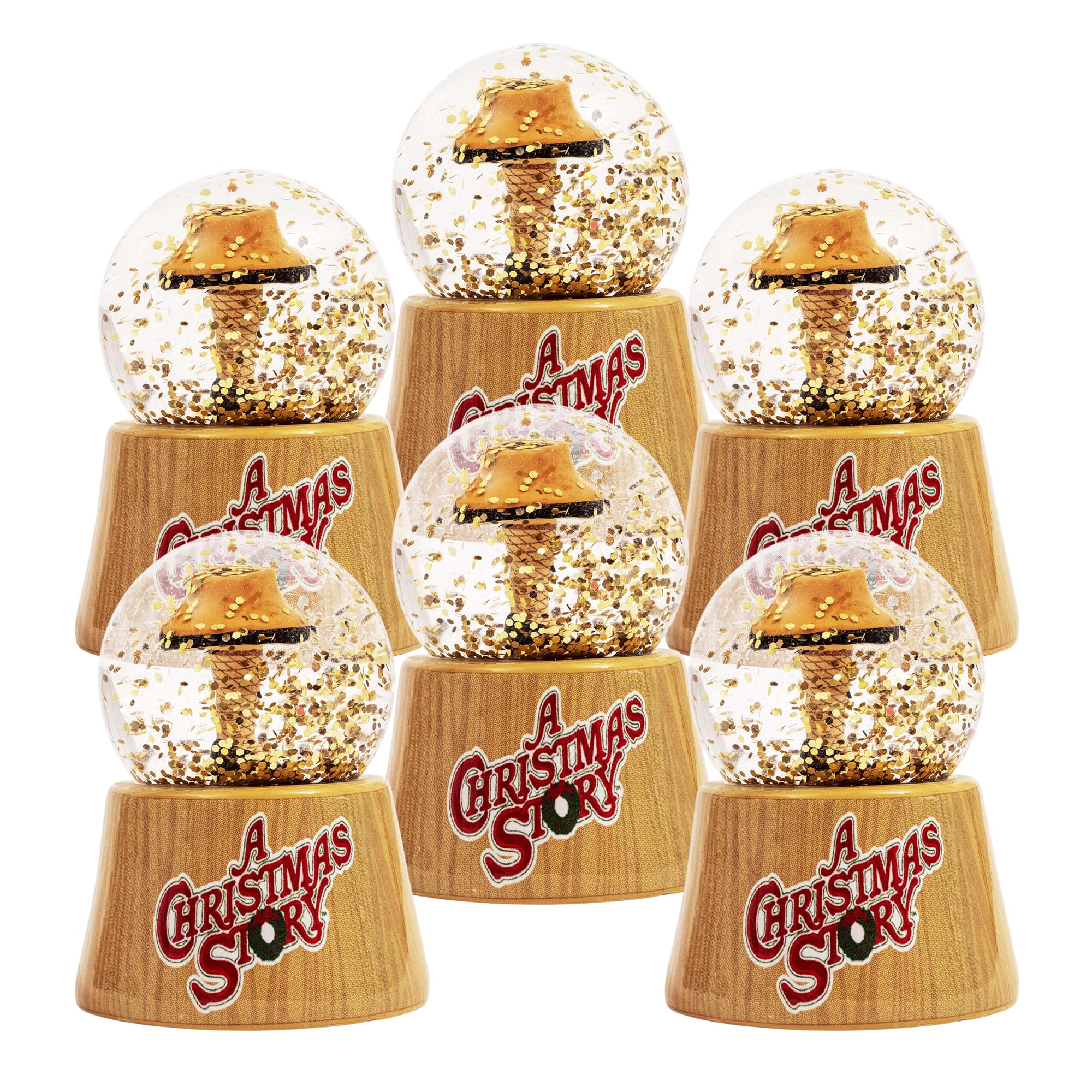A Christmas Story Leg Lamp 3-Inch Mini Light-Up Snow Globes | Set of 6 - Image 4