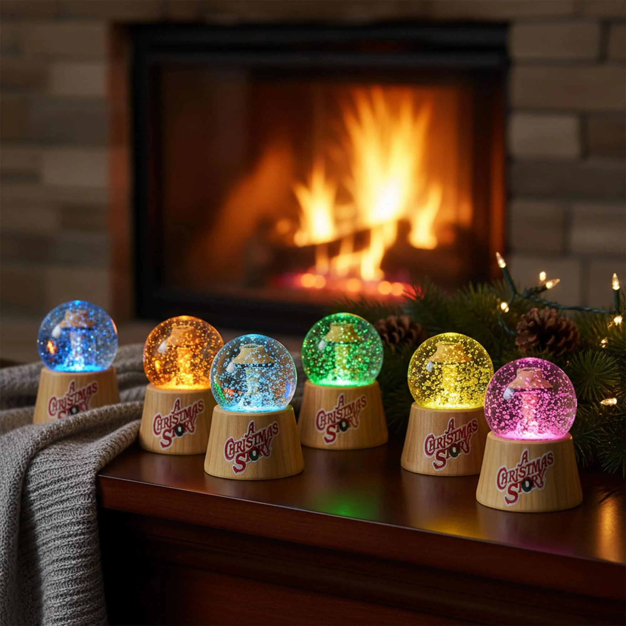 A Christmas Story Leg Lamp 3-Inch Mini Light-Up Snow Globes | Set of 6 - Image 6