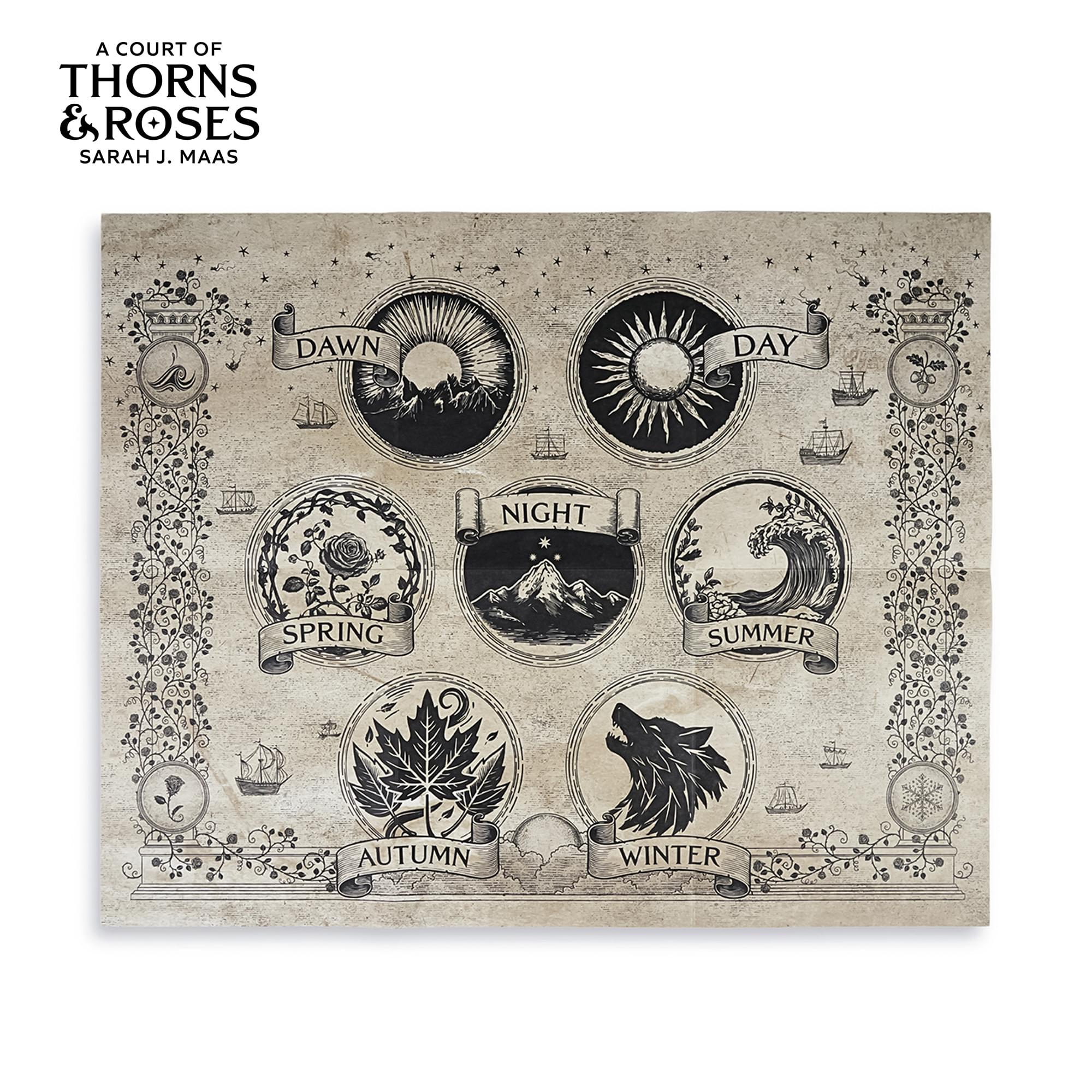 A Court Of Thorns and Roses 16 x 20 Inch Prythian World Map - Image 2