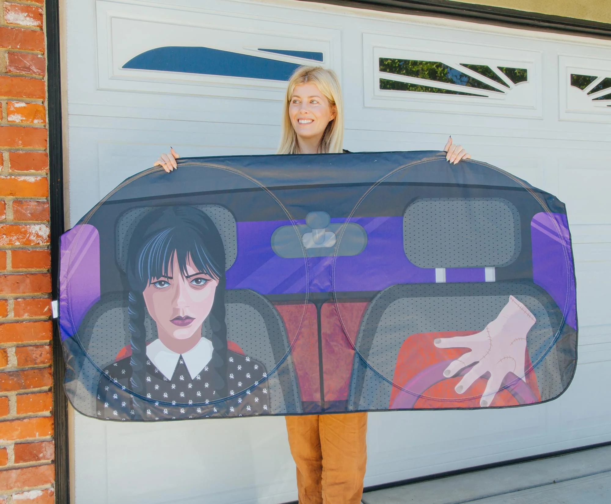 Addams Family Wednesday And Thing Sunshade For Car Windshield | 64 x 32 Inches - Image 4