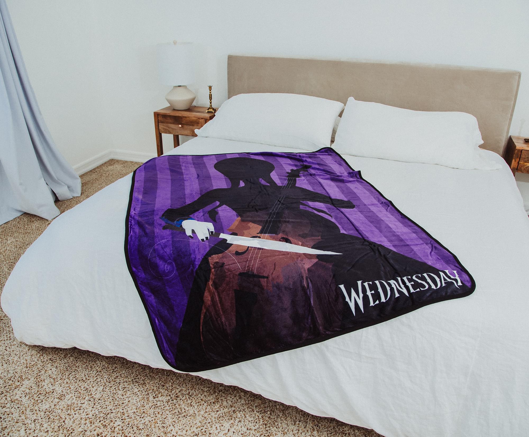 Addams Family Wednesday Cello Silhouette Fleece Throw Blanket | 45 x 60 Inches - Image 4