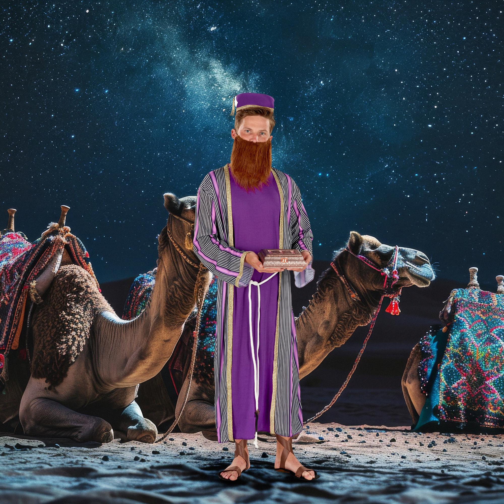 Adult 3 Wise Men Purple with Fez Hat - Image 9