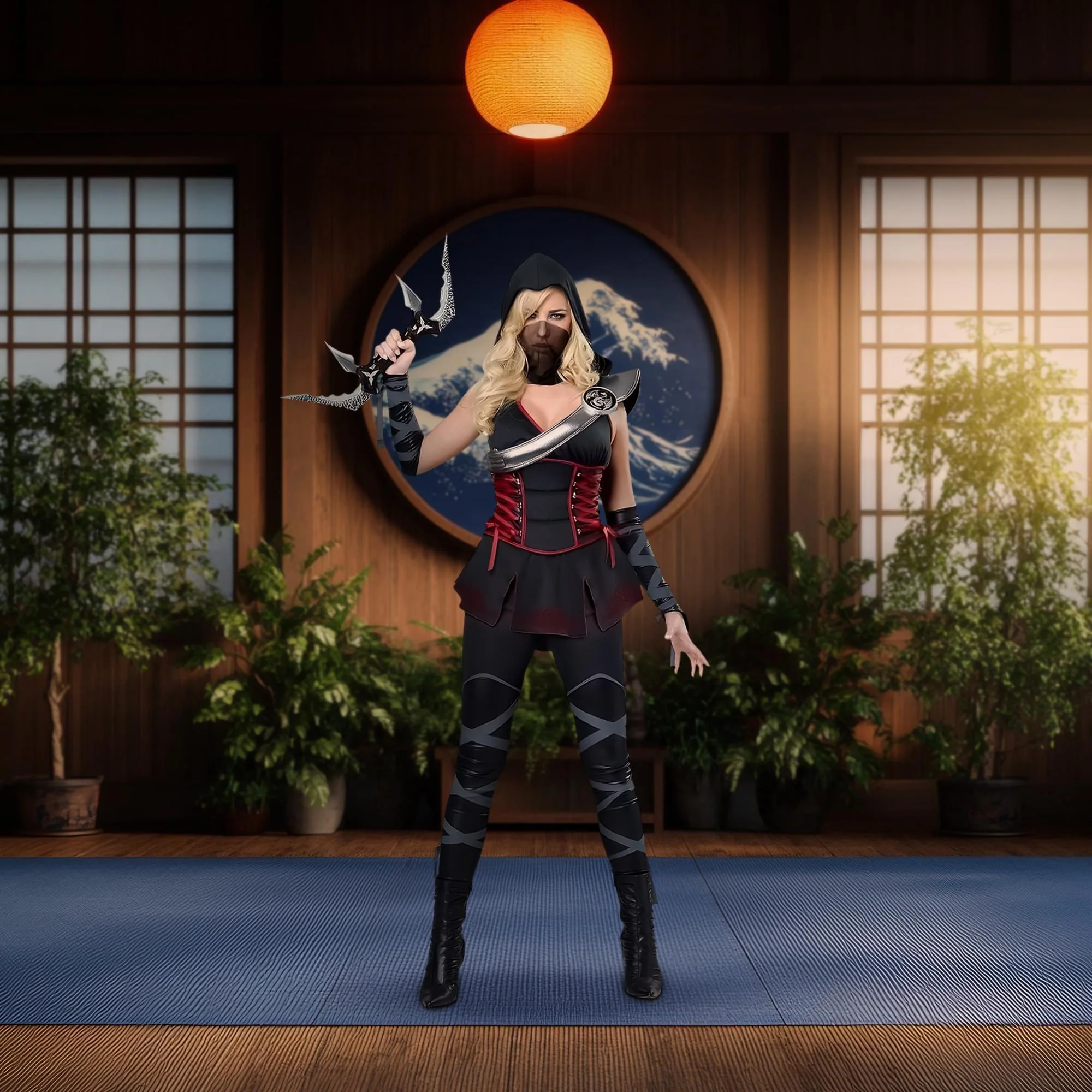 Adult Sexy Ninja Black Costume - Image 3