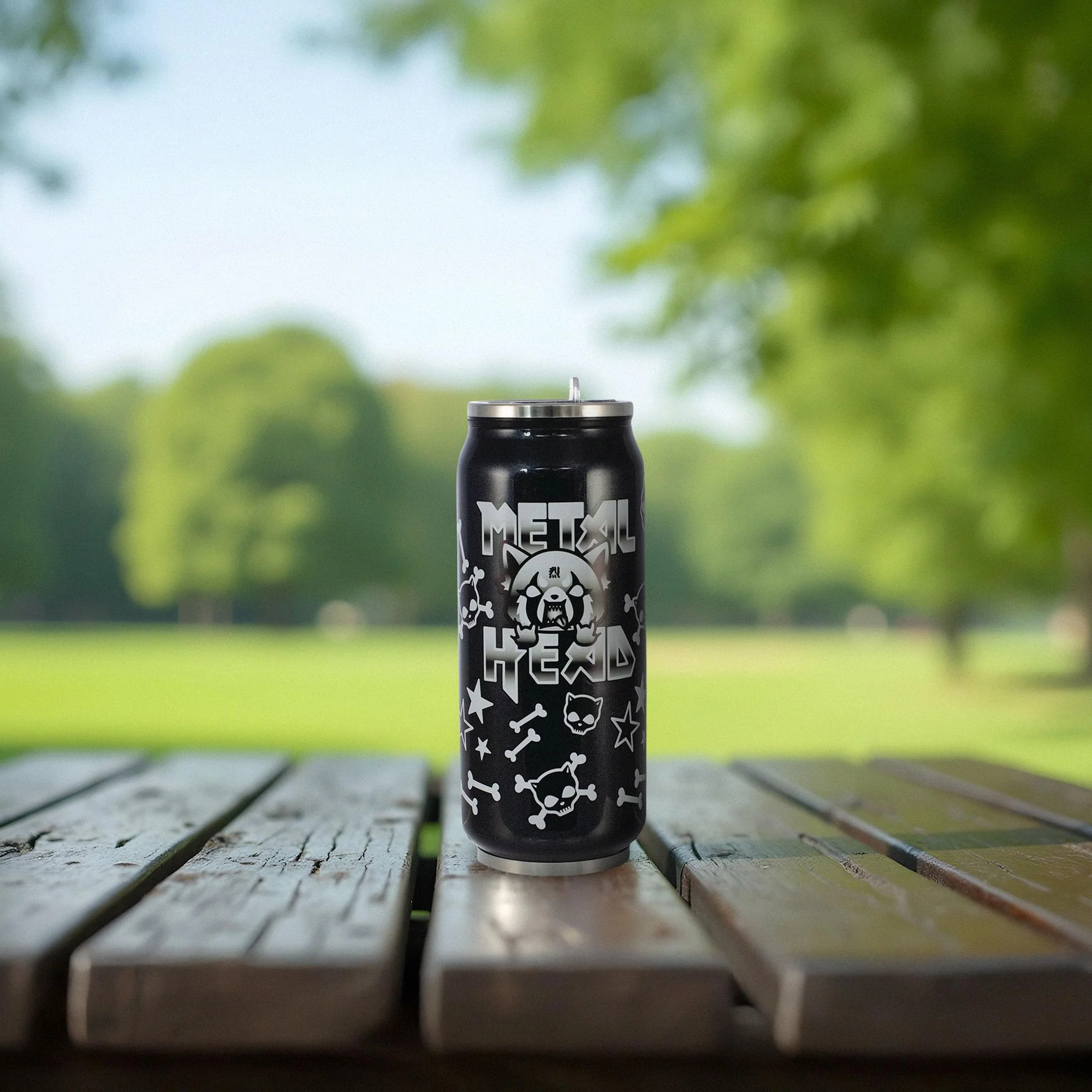 Aggretsuko Metal Head 12oz Insulated Stainless Steel Travel Can - Image 3