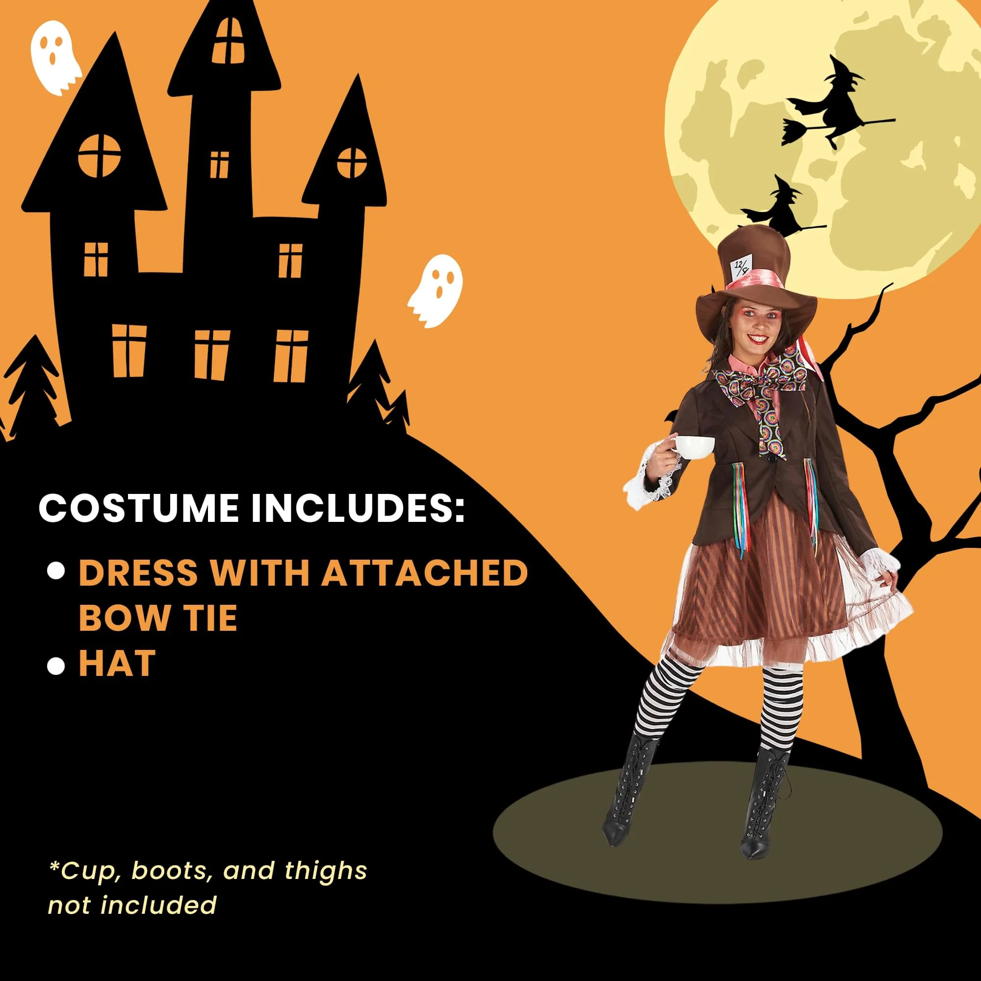 Alice in Wonderland Lady Hatter Adult Costume - Image 36