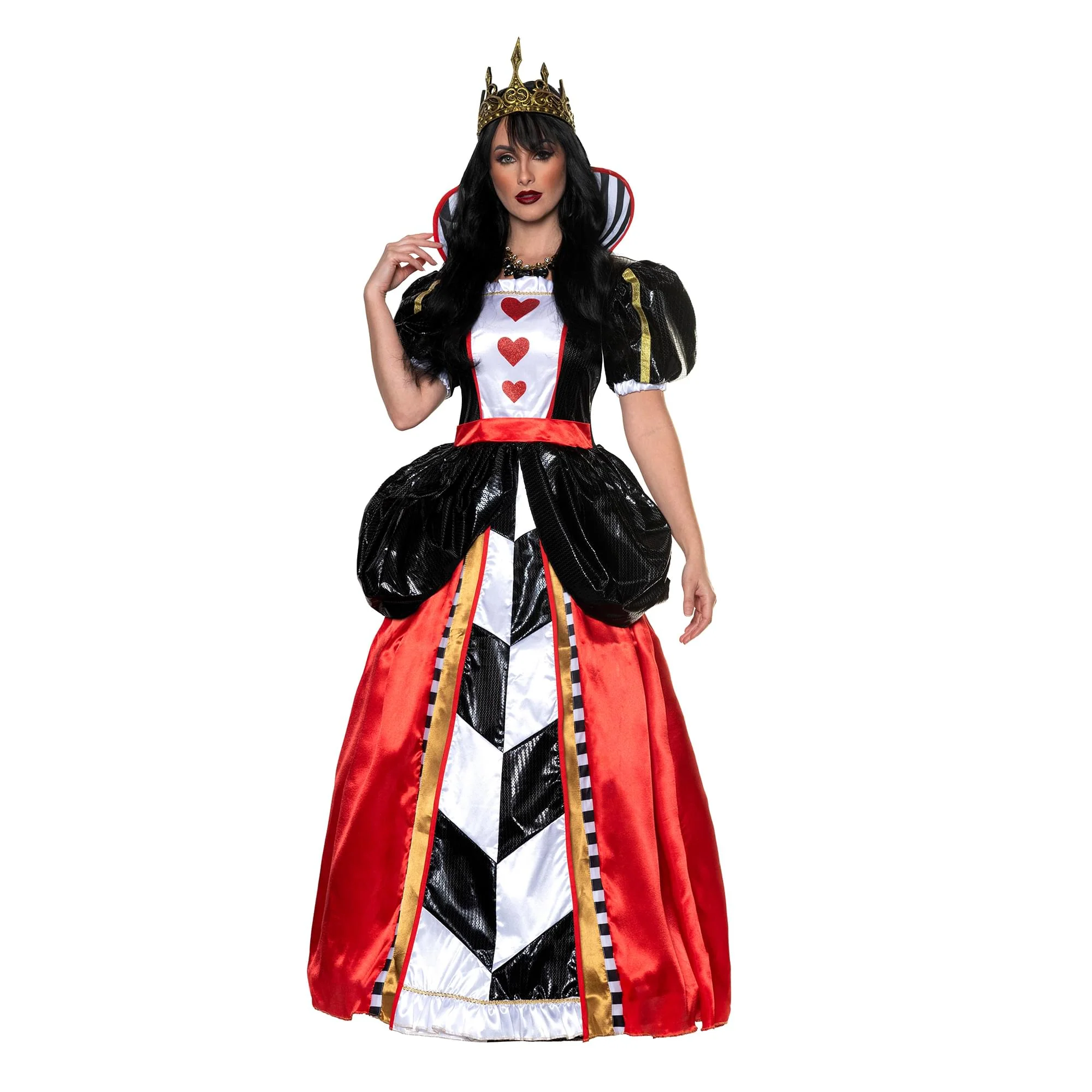 Alice in Wonderland Queen Of Hearts Adult Costume Dress - Image 7