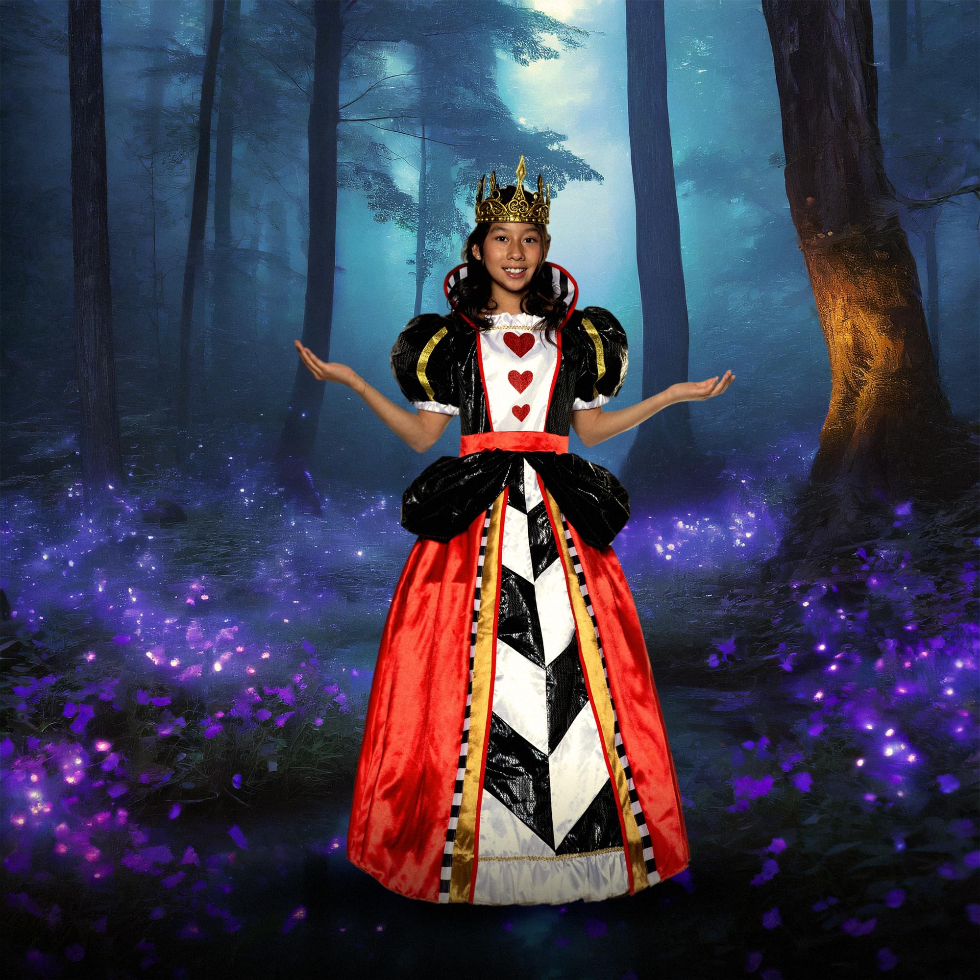 Alice in Wonderland Queen of Hearts Child Costume - Image 10