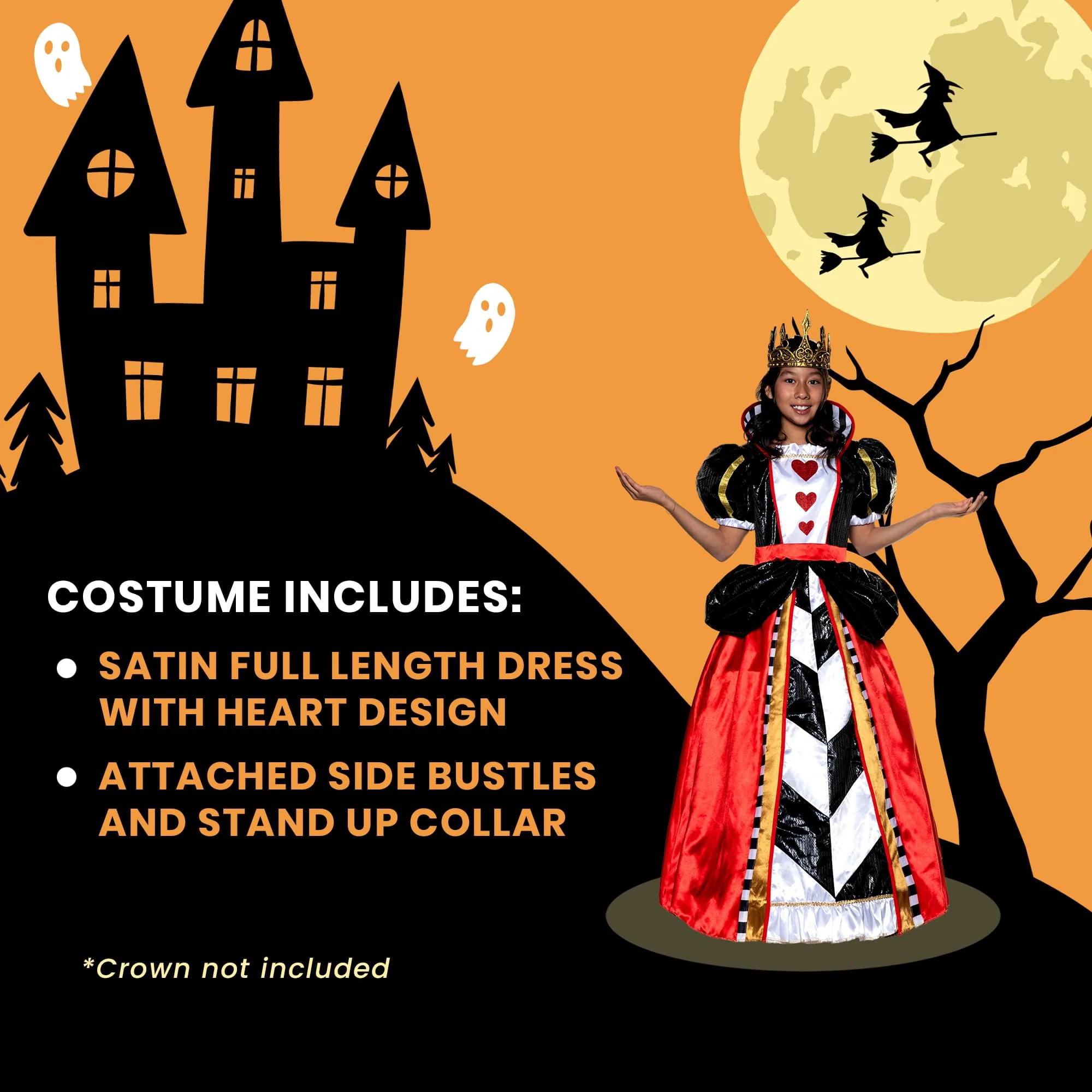 Alice in Wonderland Queen of Hearts Child Costume - Image 4