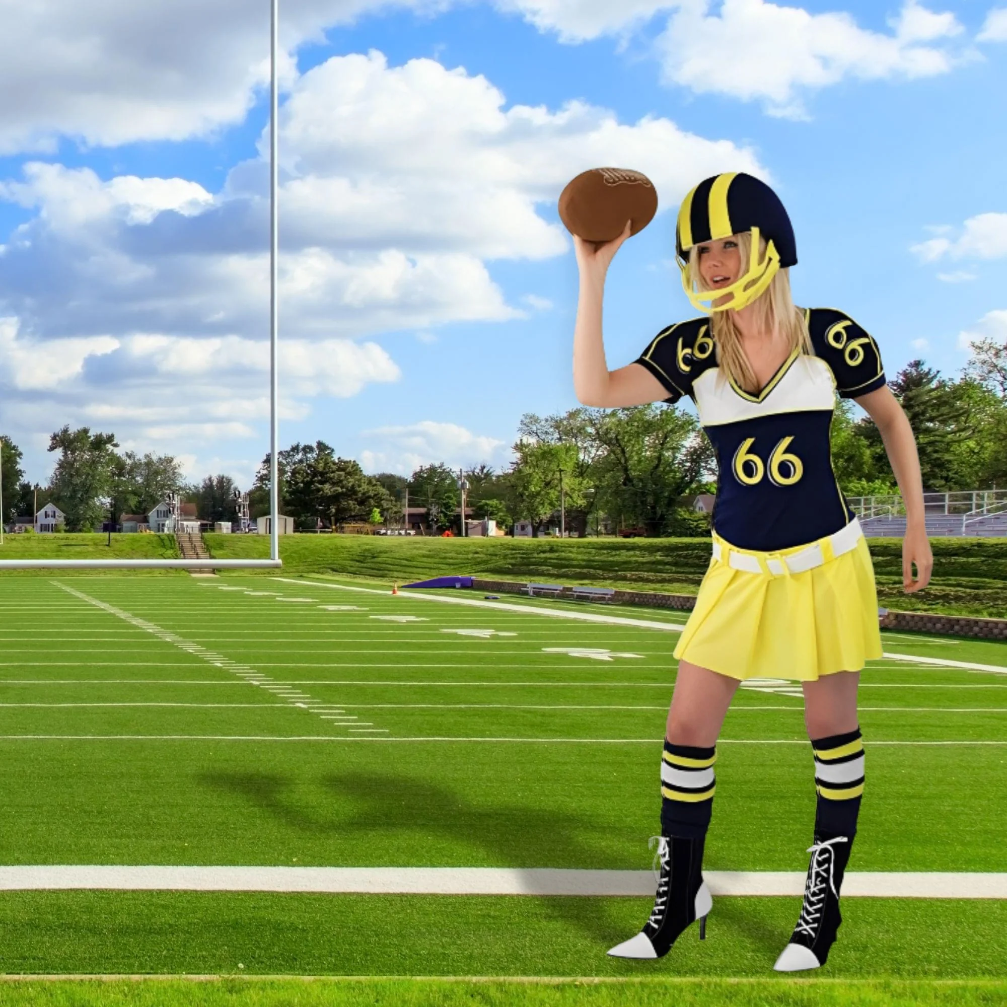 American Football Girl Adult Costume - Image 15