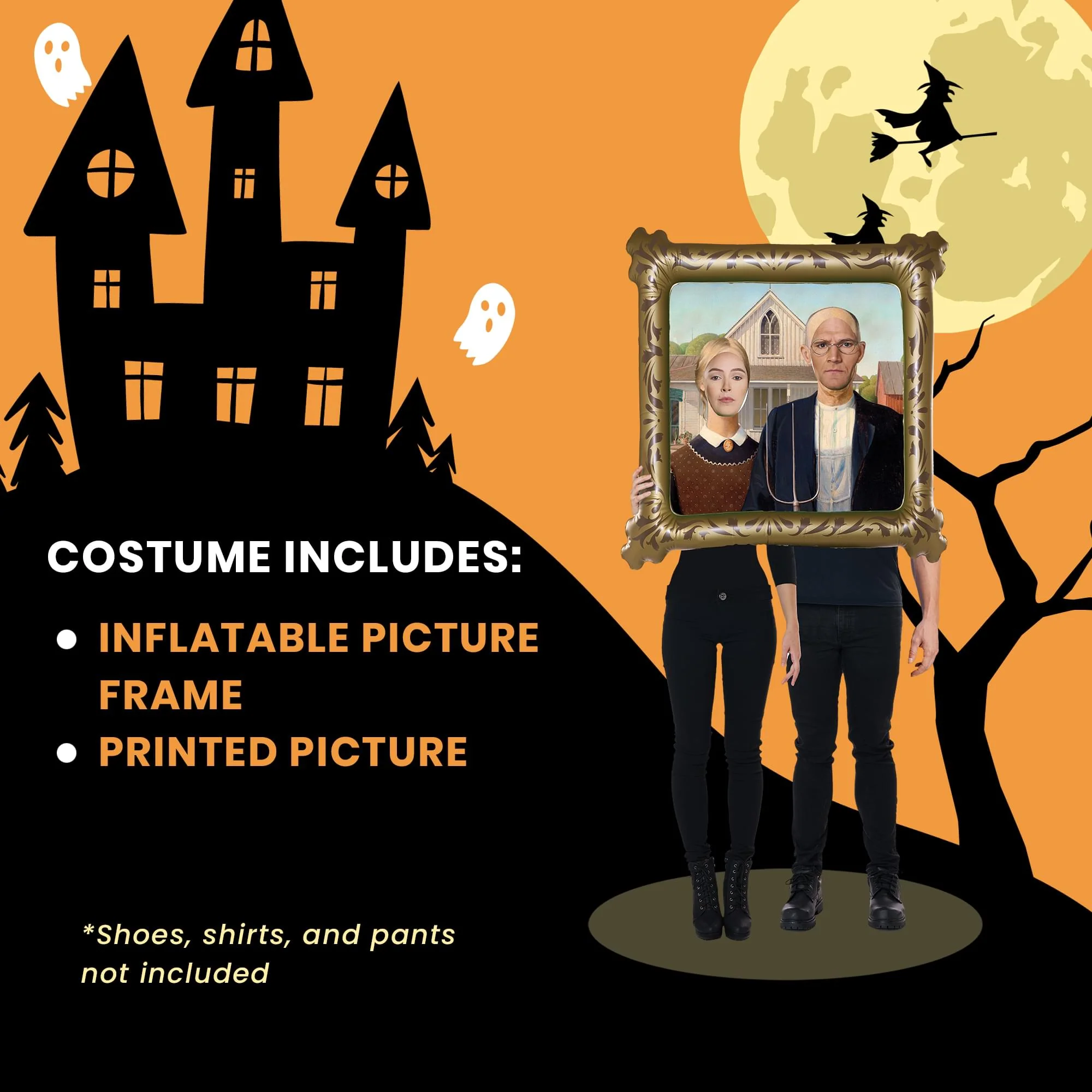 American Gothic Mock Painting Adult Costume | One Size Fits Most - Image 4