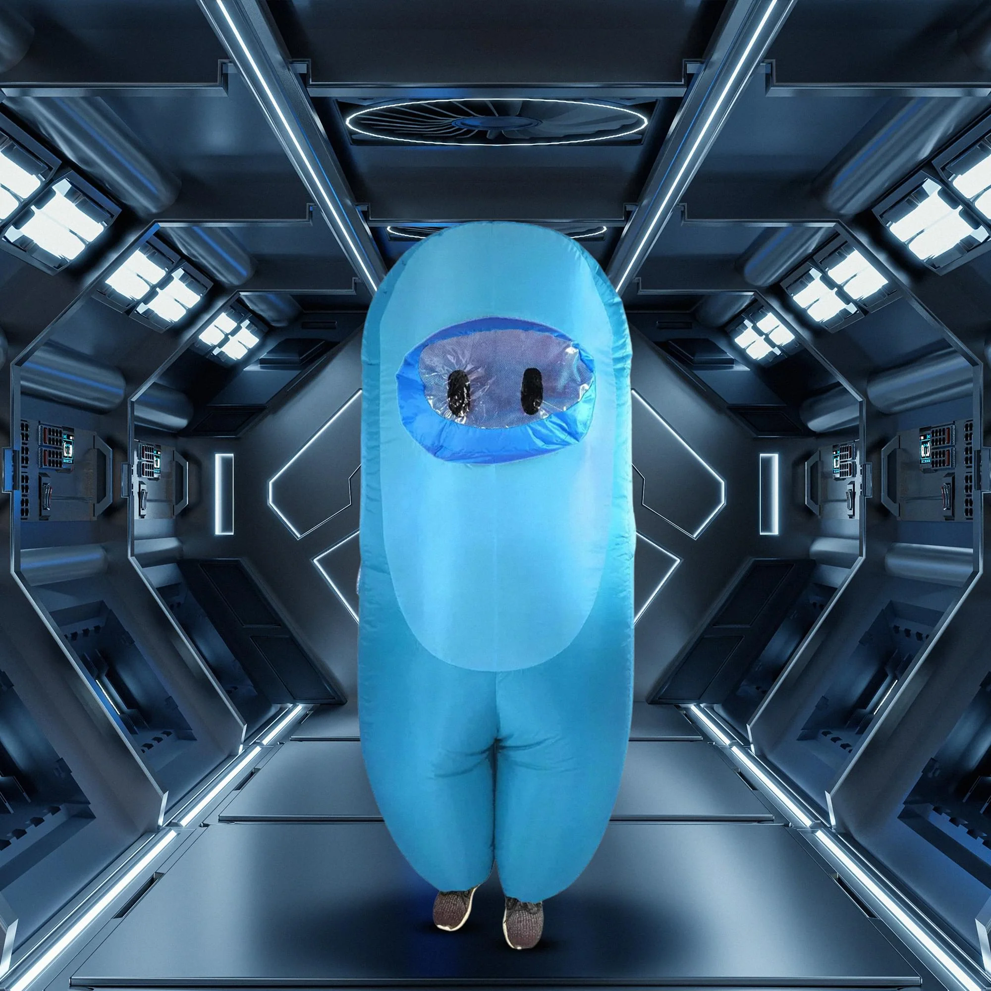 Light Blue Imposter Inflatable Adult Costume | Standard - Image 4