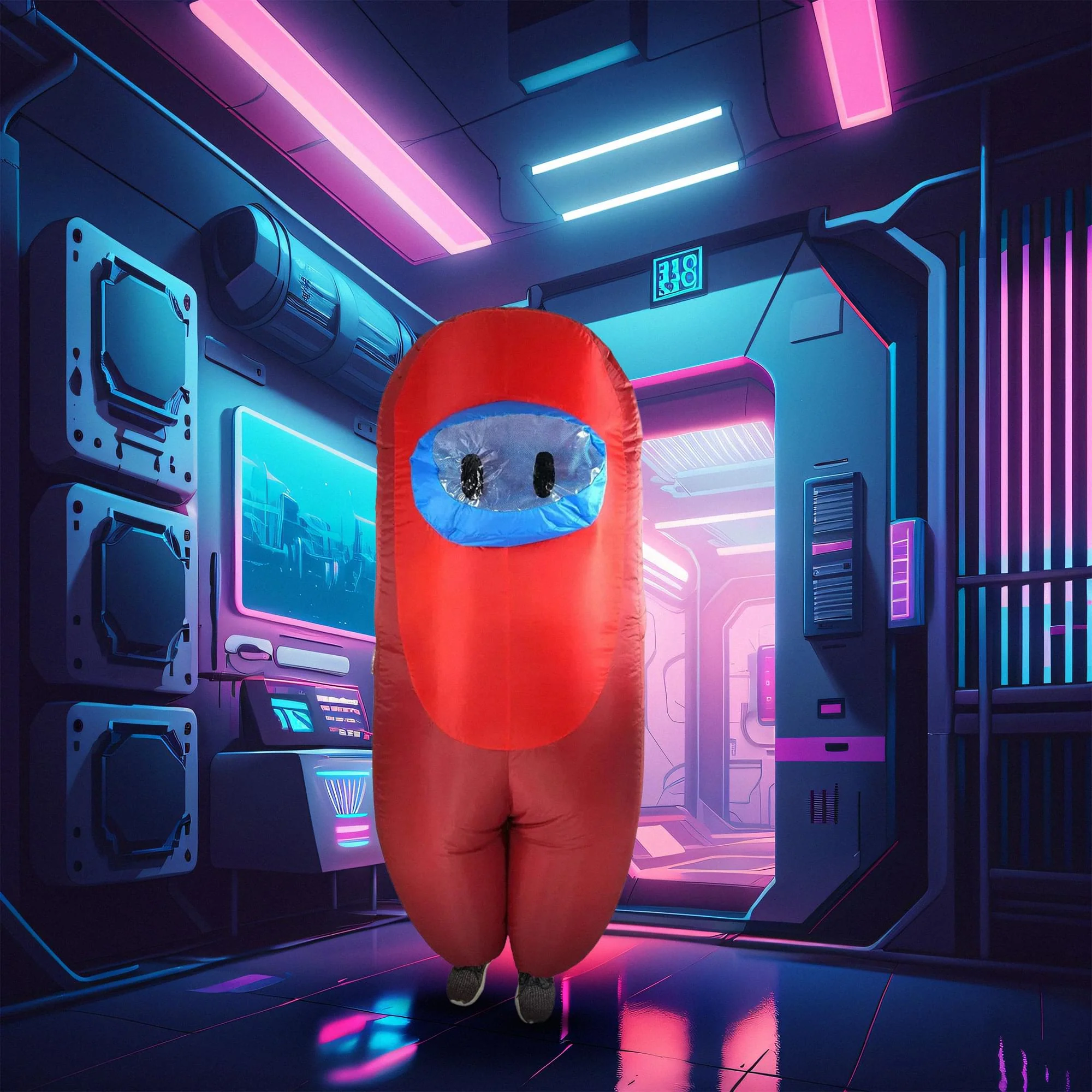 Red Imposter Inflatable Child Costume | Standard - Image 4