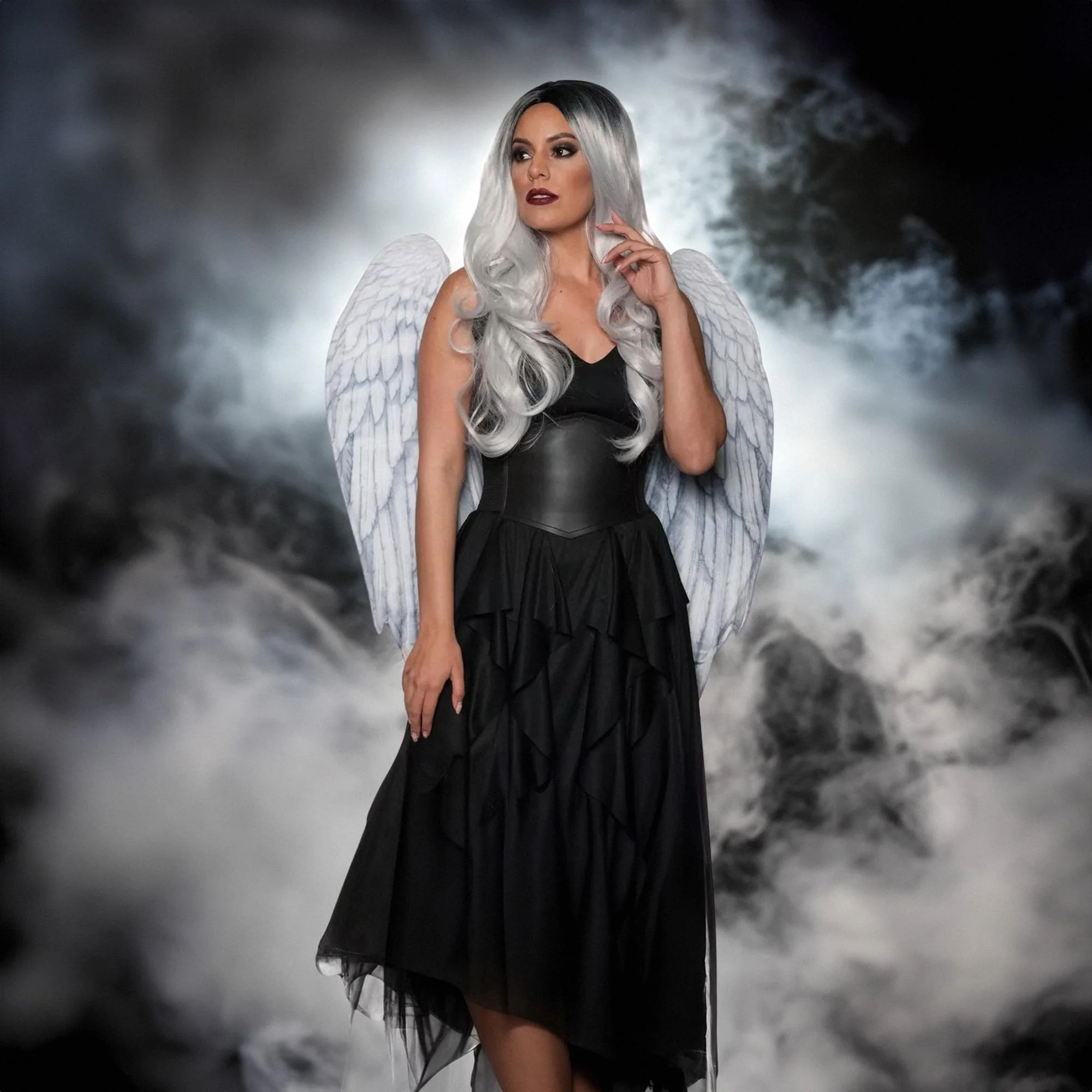 Angel Non-Feather Screen Printed Wings Adult Costume Accessory - Image 3