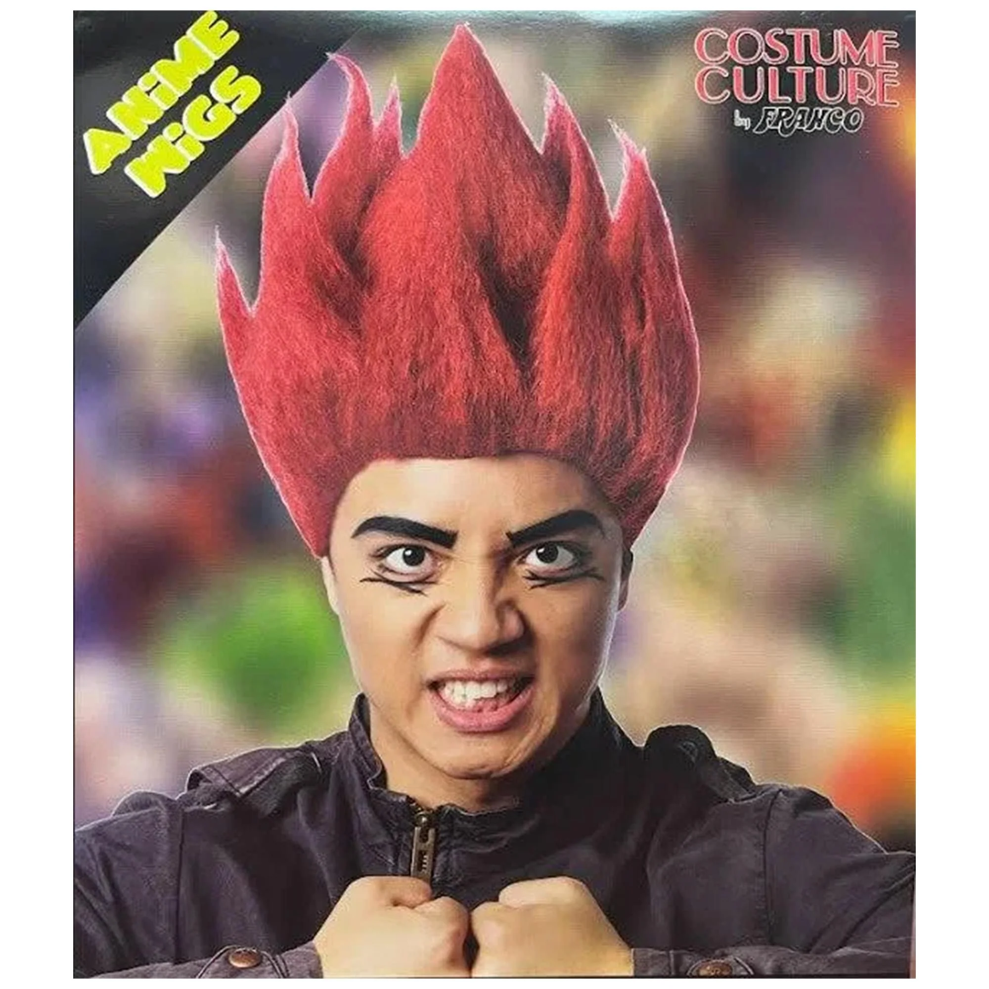 Anime Red Riot Adult Red Costume Wig - Image 4