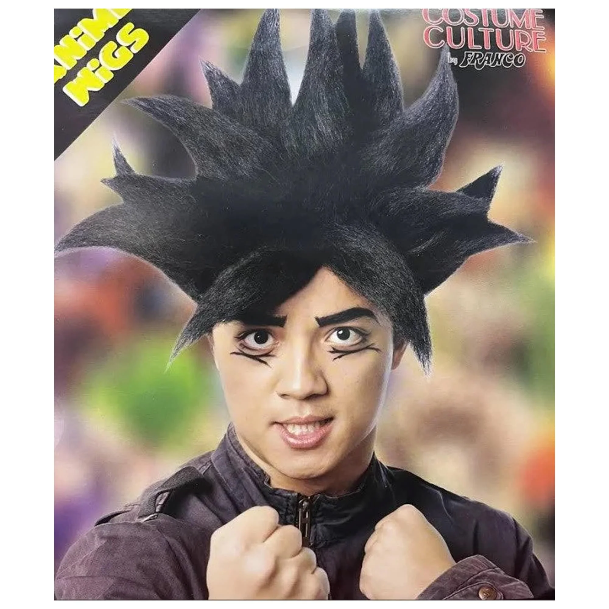 Anime Warrior Adult Black Costume Wig - Image 4