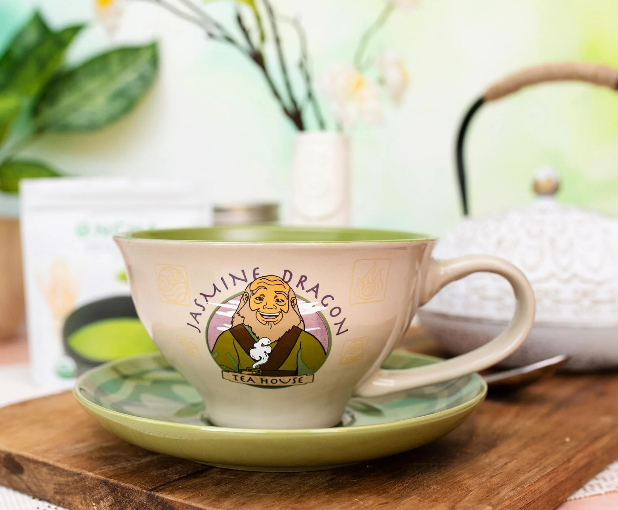 Avatar: The Last Airbender Jasmine Dragon 12-ounce Ceramic Teacup and Saucer Set - Image 2