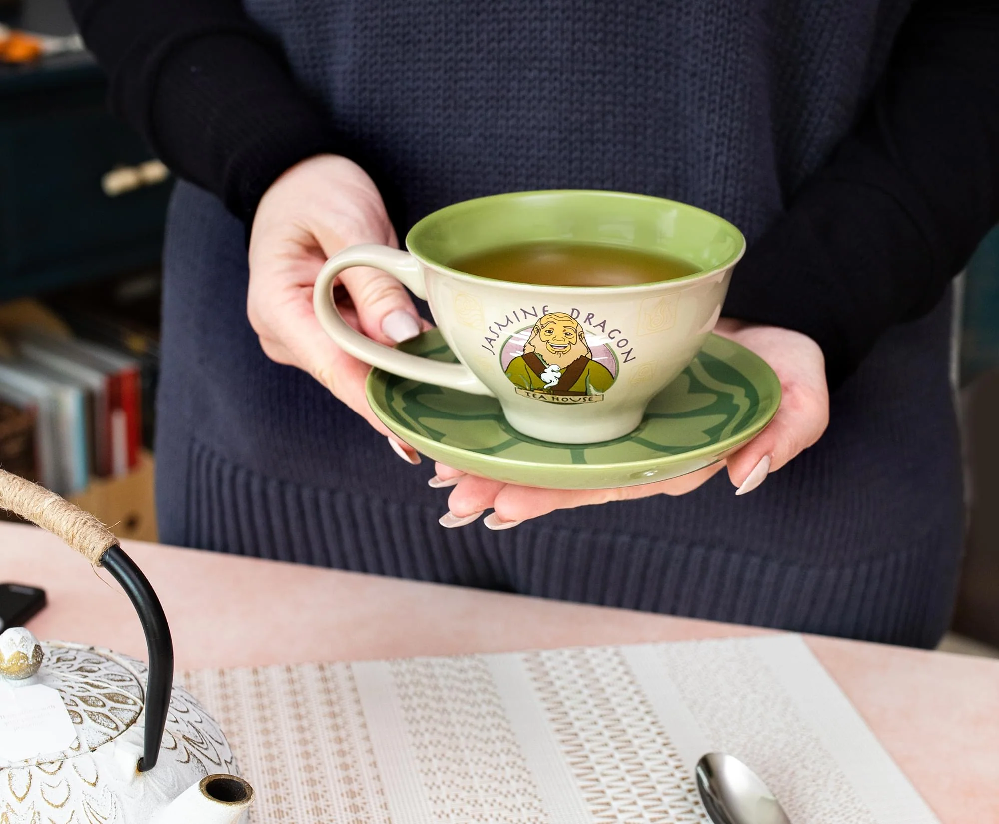 Avatar: The Last Airbender Jasmine Dragon 12-ounce Ceramic Teacup and Saucer Set - Image 3