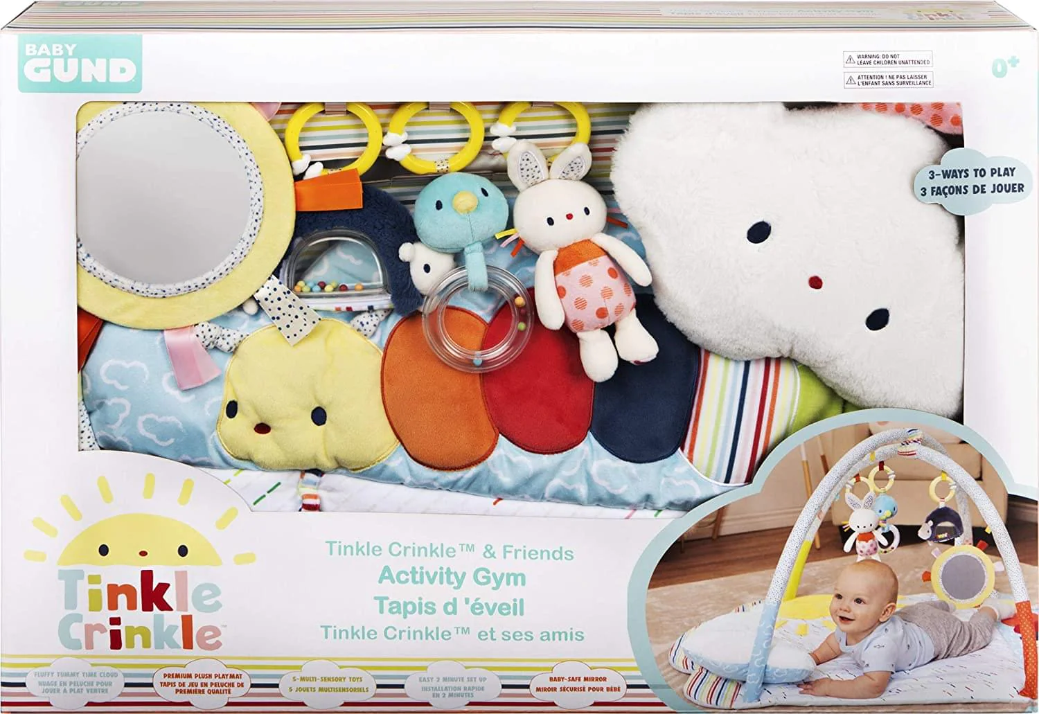 Baby Tinkle Crinkle & Friends Activity Gym | 8-Piece Plush Set - Image 2