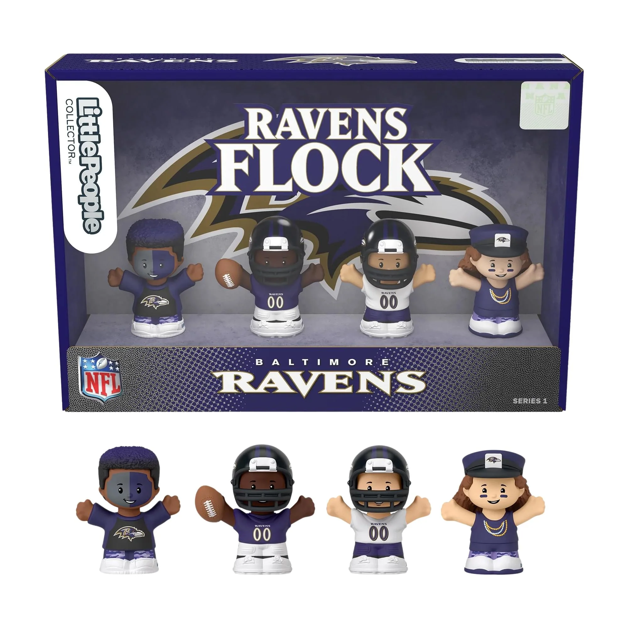 Baltimore Ravens 4-Piece NFL Little People Collector Set - Image 2