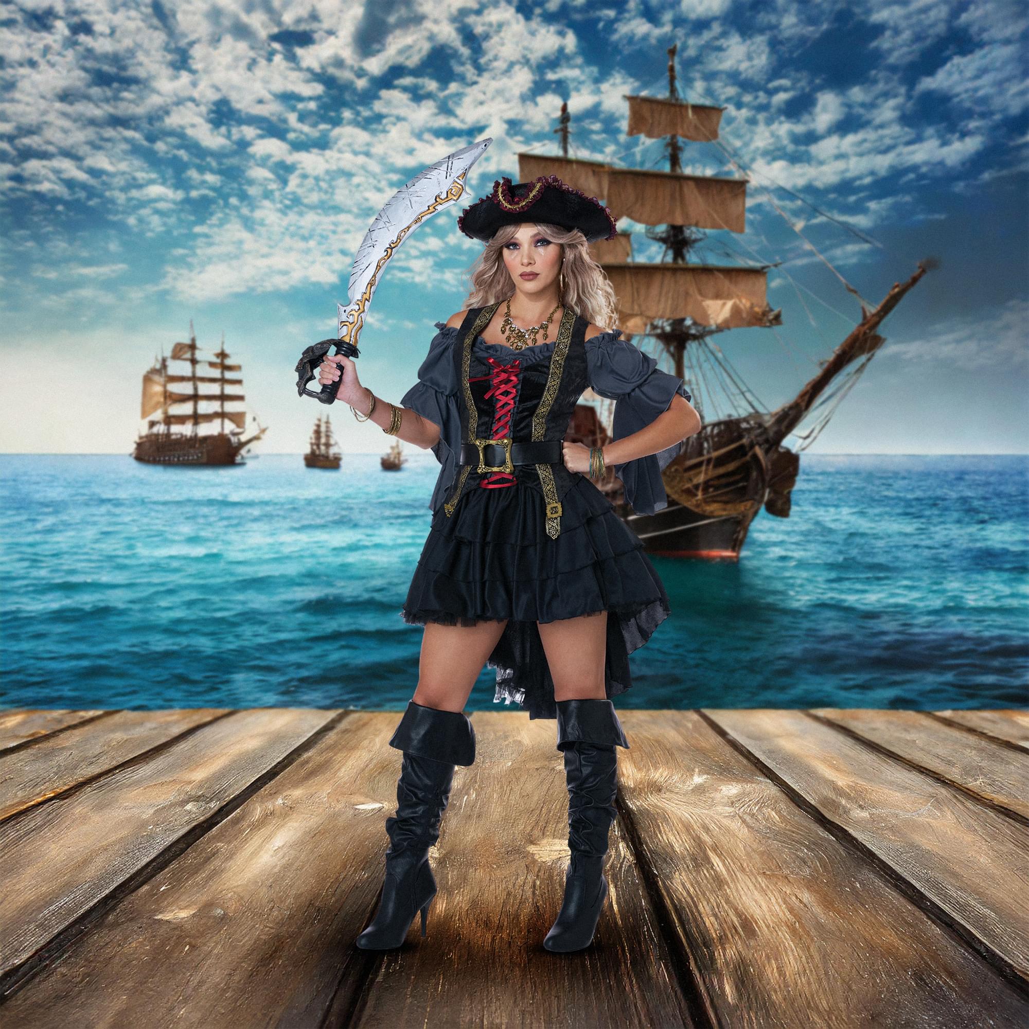 Beauty Of The Dark Seas Pirate Adult Costume - Image 13