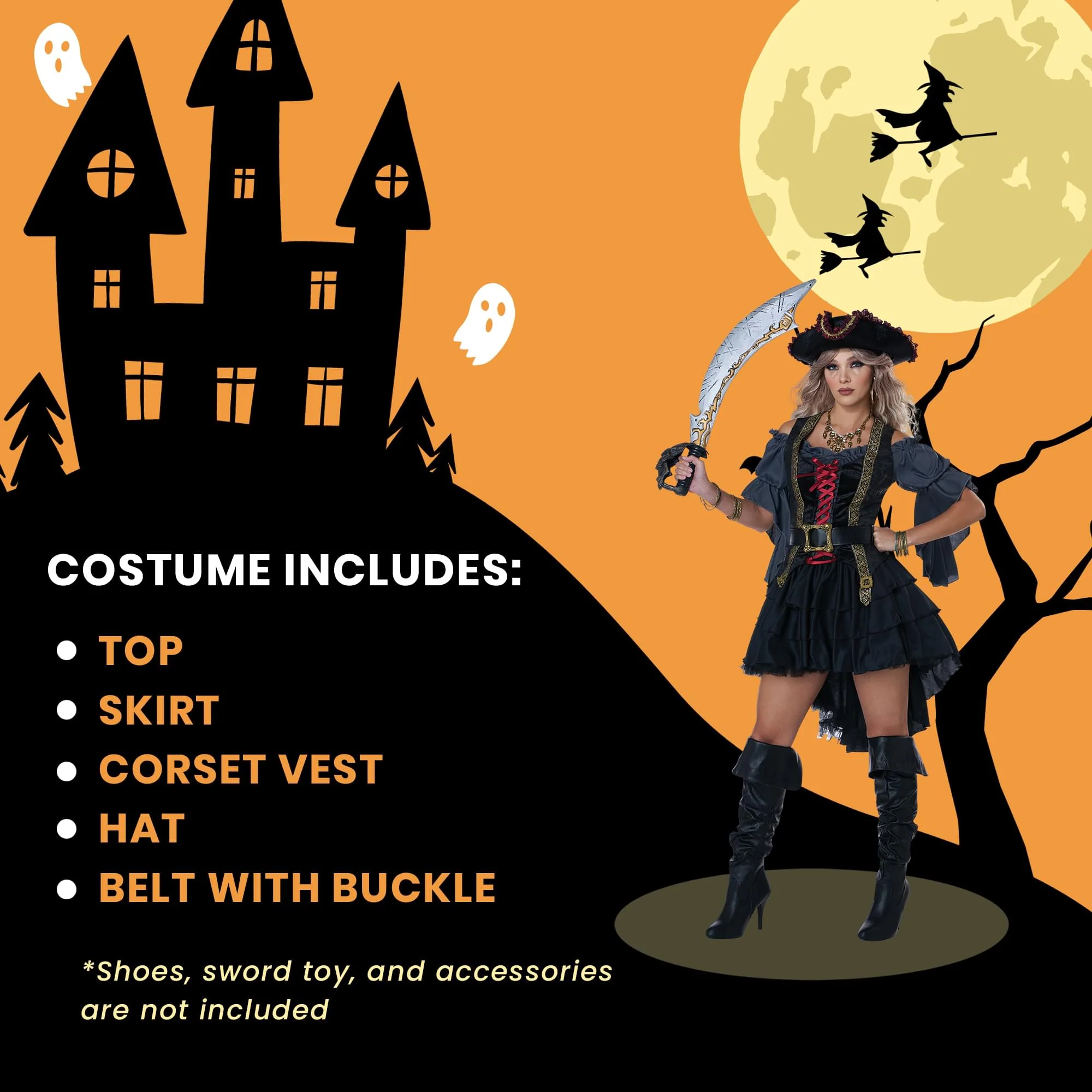 Beauty Of The Dark Seas Pirate Adult Costume - Image 4