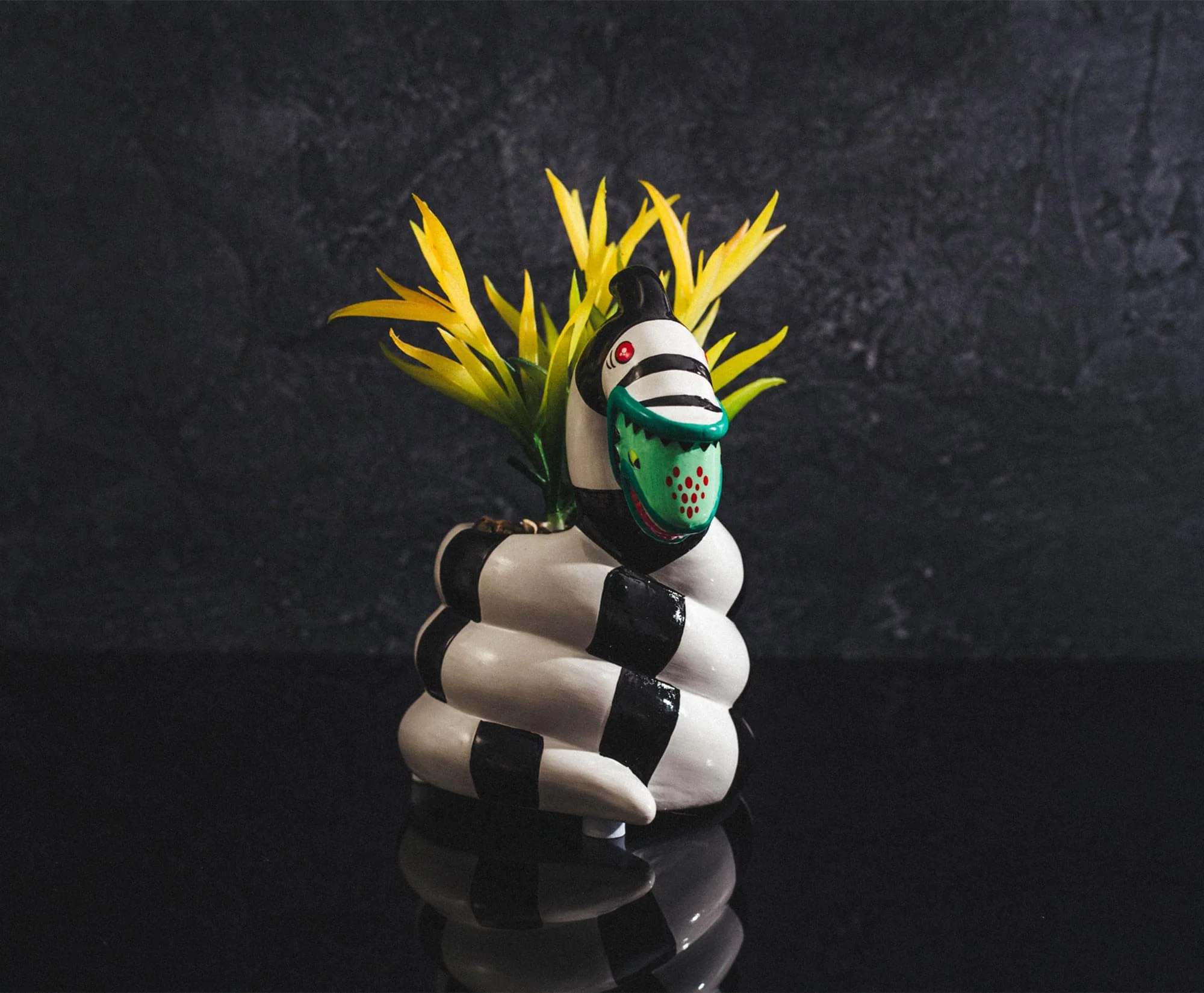 Beetlejuice Sandworm 6-Inch Ceramic Planter With Artificial Succulent - Image 3