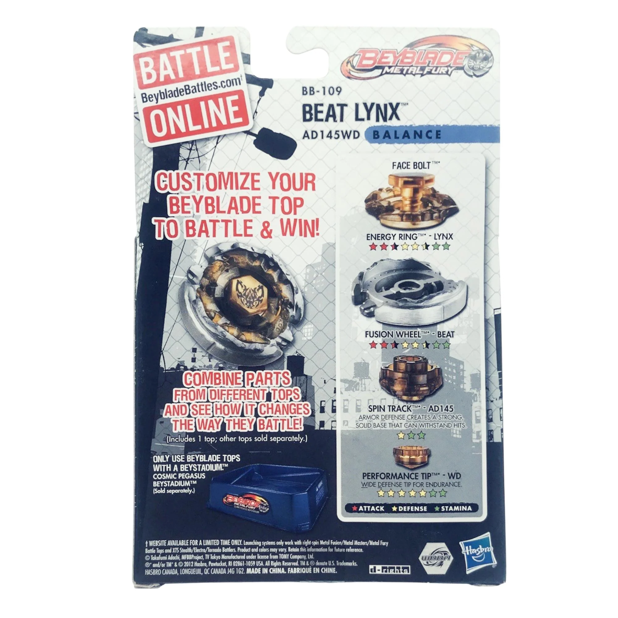 Beyblade Metal Fusion Battle Top Wave 7 BB-109 Beat Lynx - Image 5