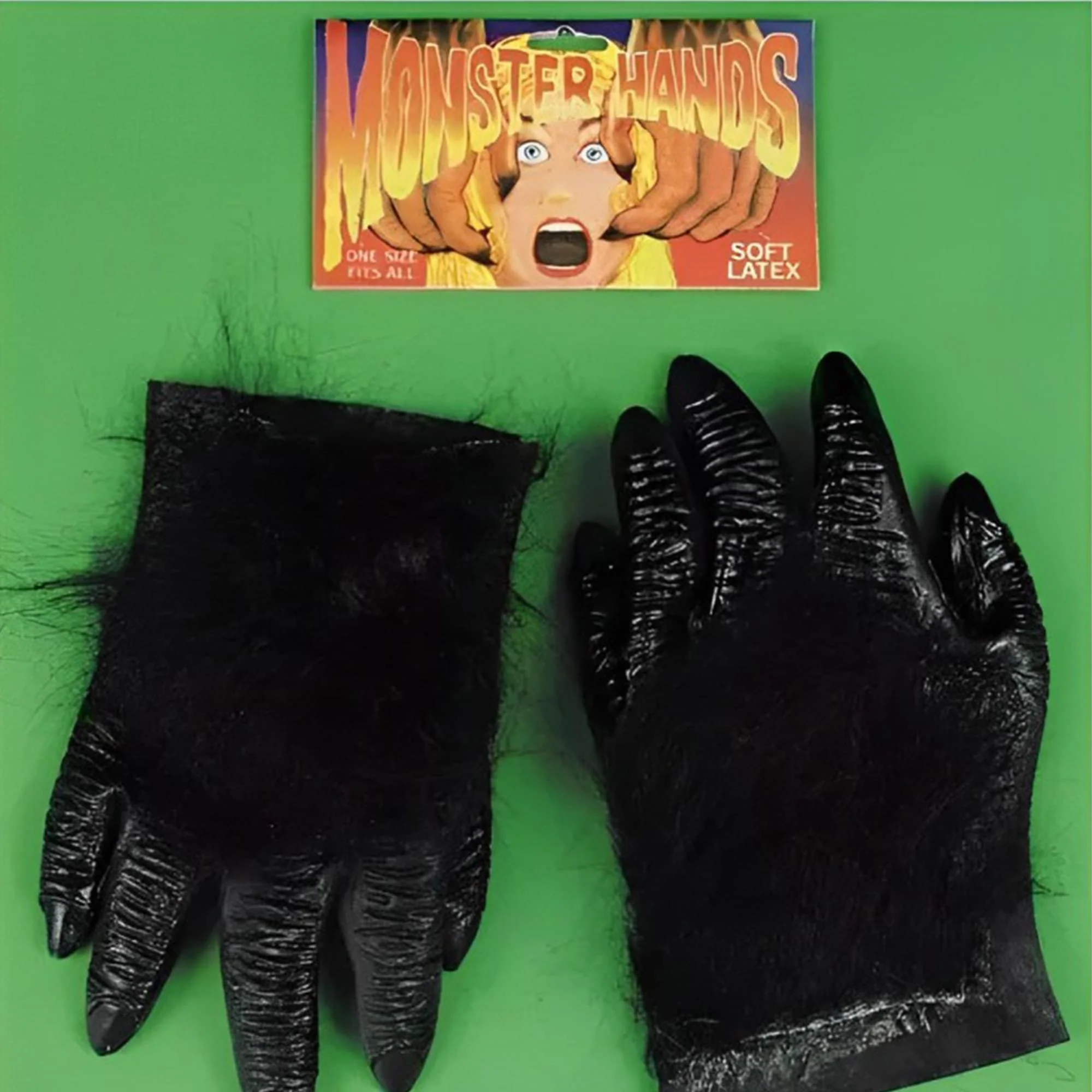 Black Adult Hairy Costume Hands - Image 2