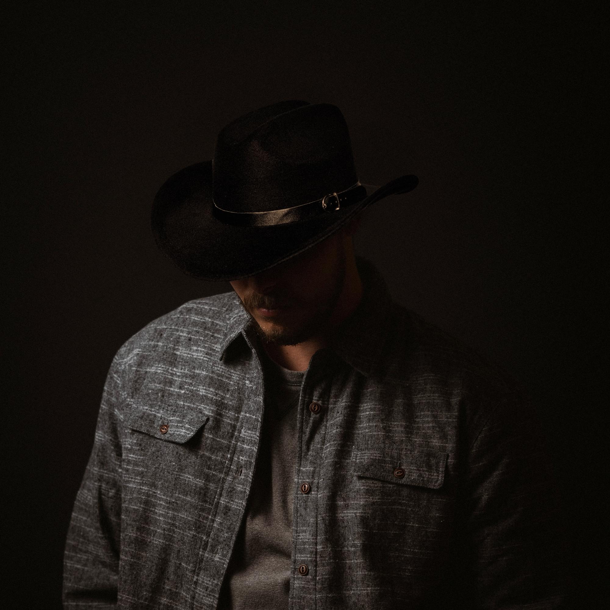 Black Cowboy Hat With Black Leather Band Adult Costume Accessory - Image 3
