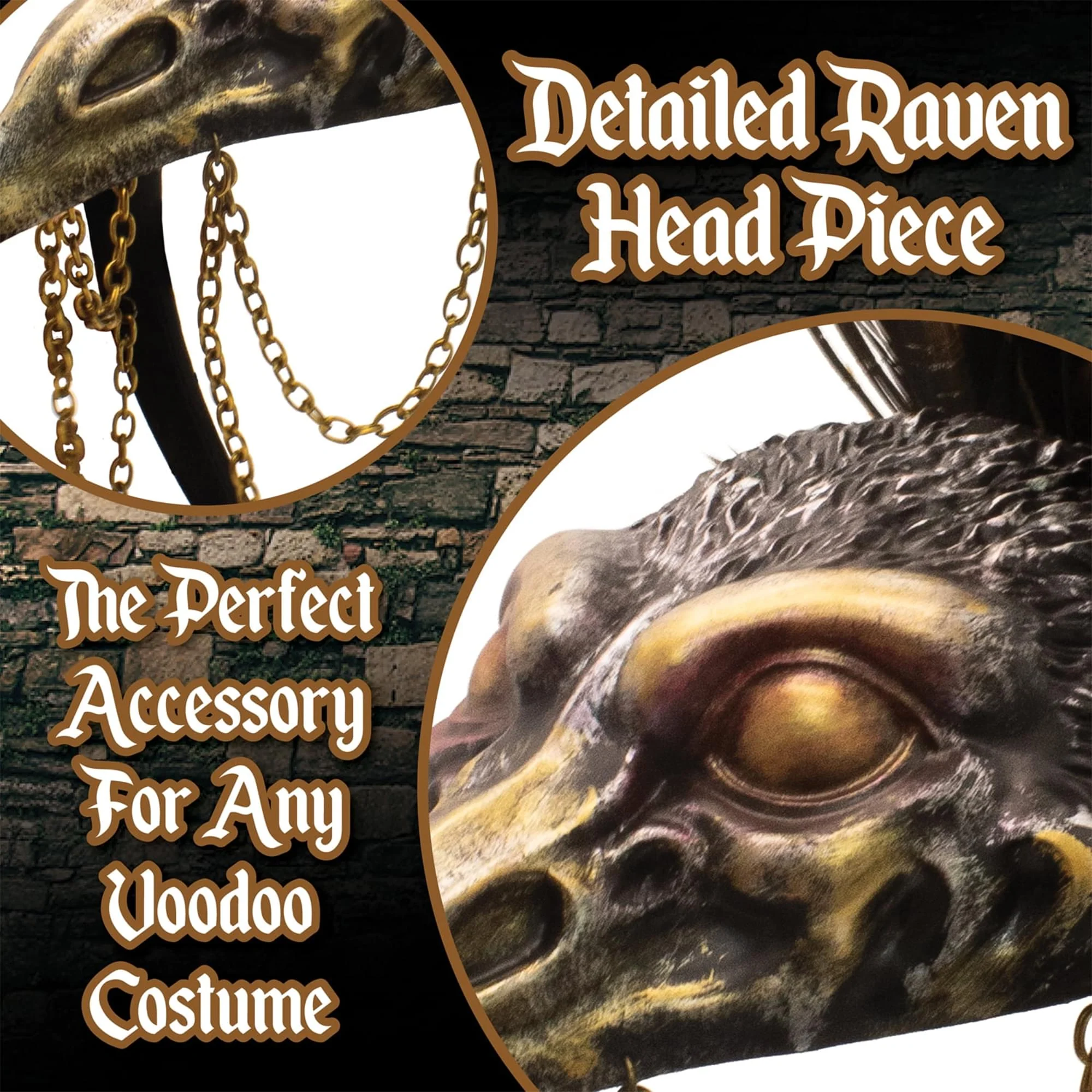 Black Crow Voodoo Adult Costume Headpiece - Image 4
