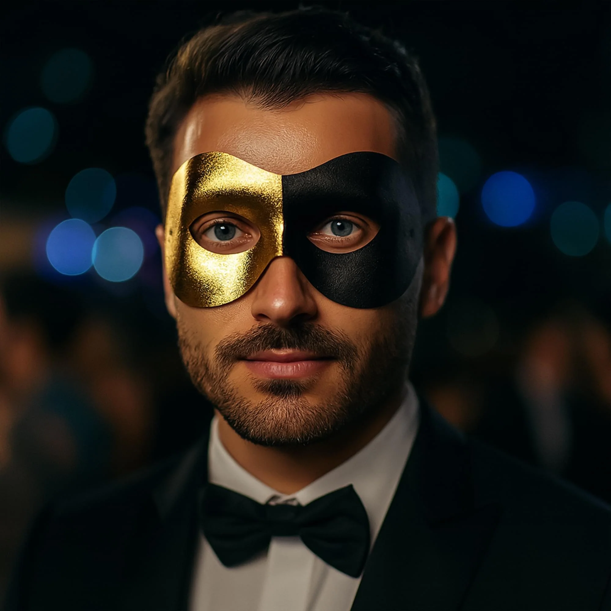 Black & Gold Fashion Mask (Half) - Image 3