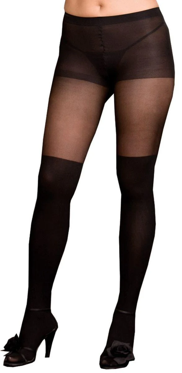 Black Pantyhose Sheer Women's Costume Hosiery, Queen