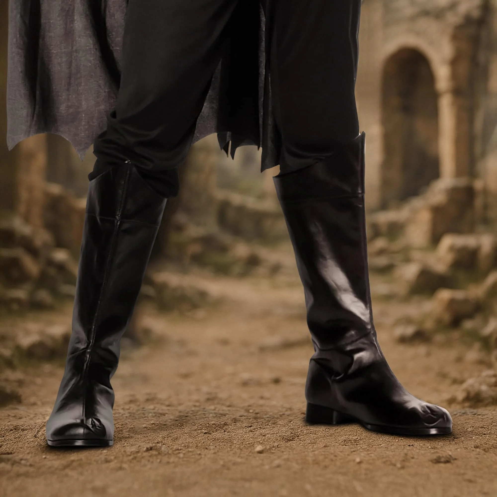 Black Shazam Superhero Mens Costume Boots - Image 15