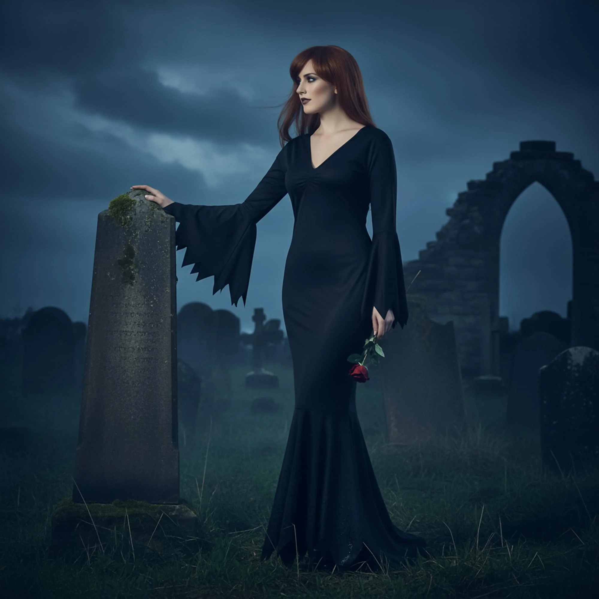 Black Vamp Adult Costume - Image 7