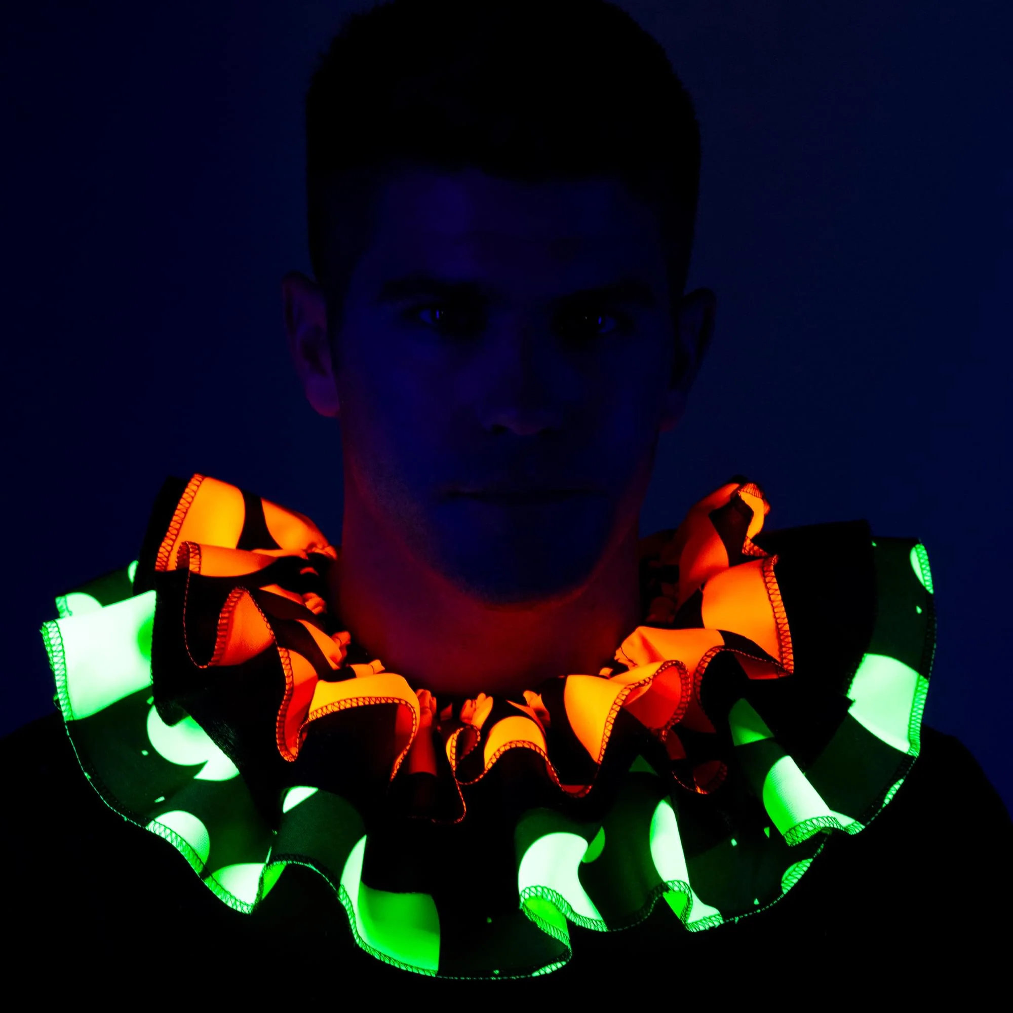 Blacklight Reactive Clown Collar Adult Costume Accessory - Image 2