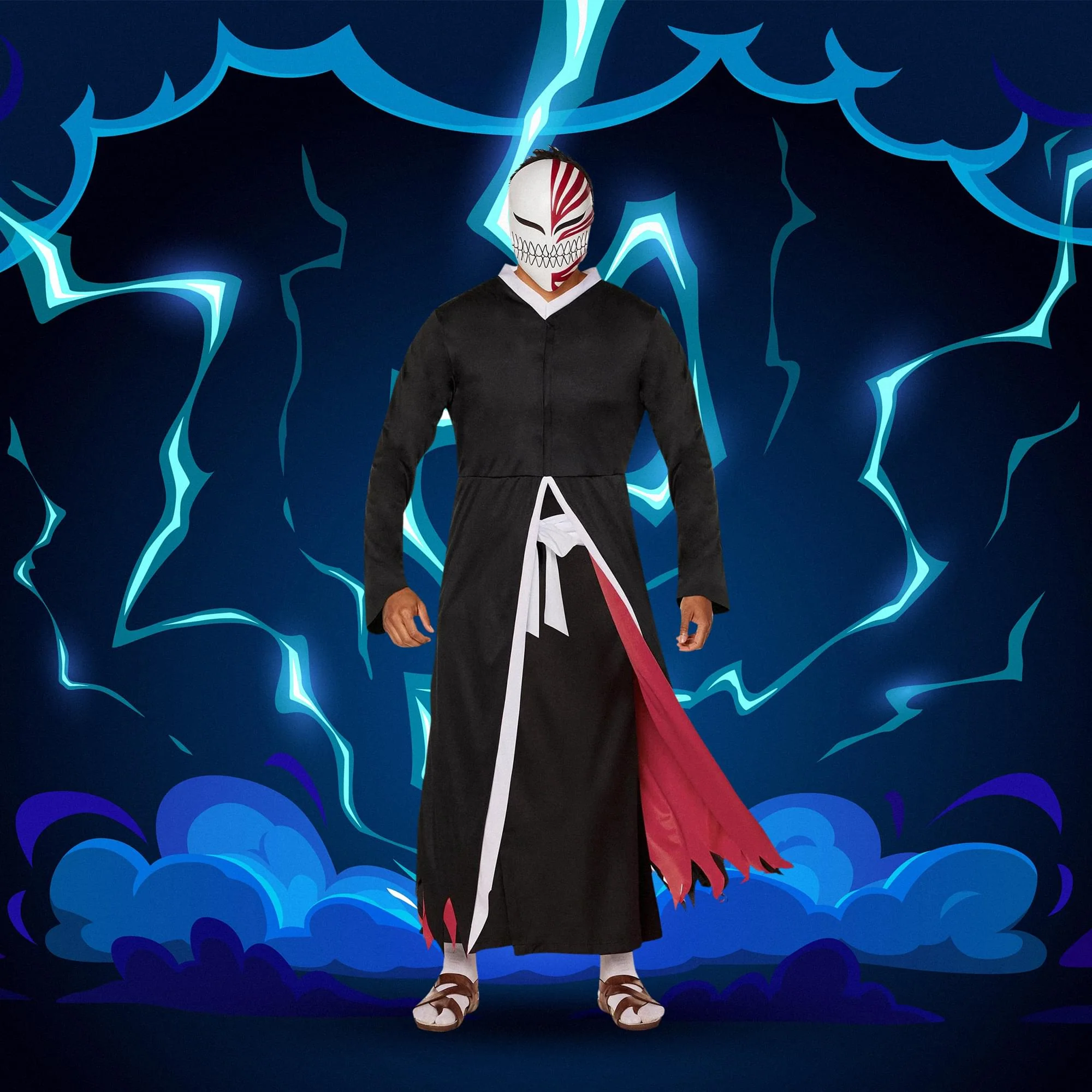 Bleach Ichingo Robe With Mask Adult Costume - Image 17