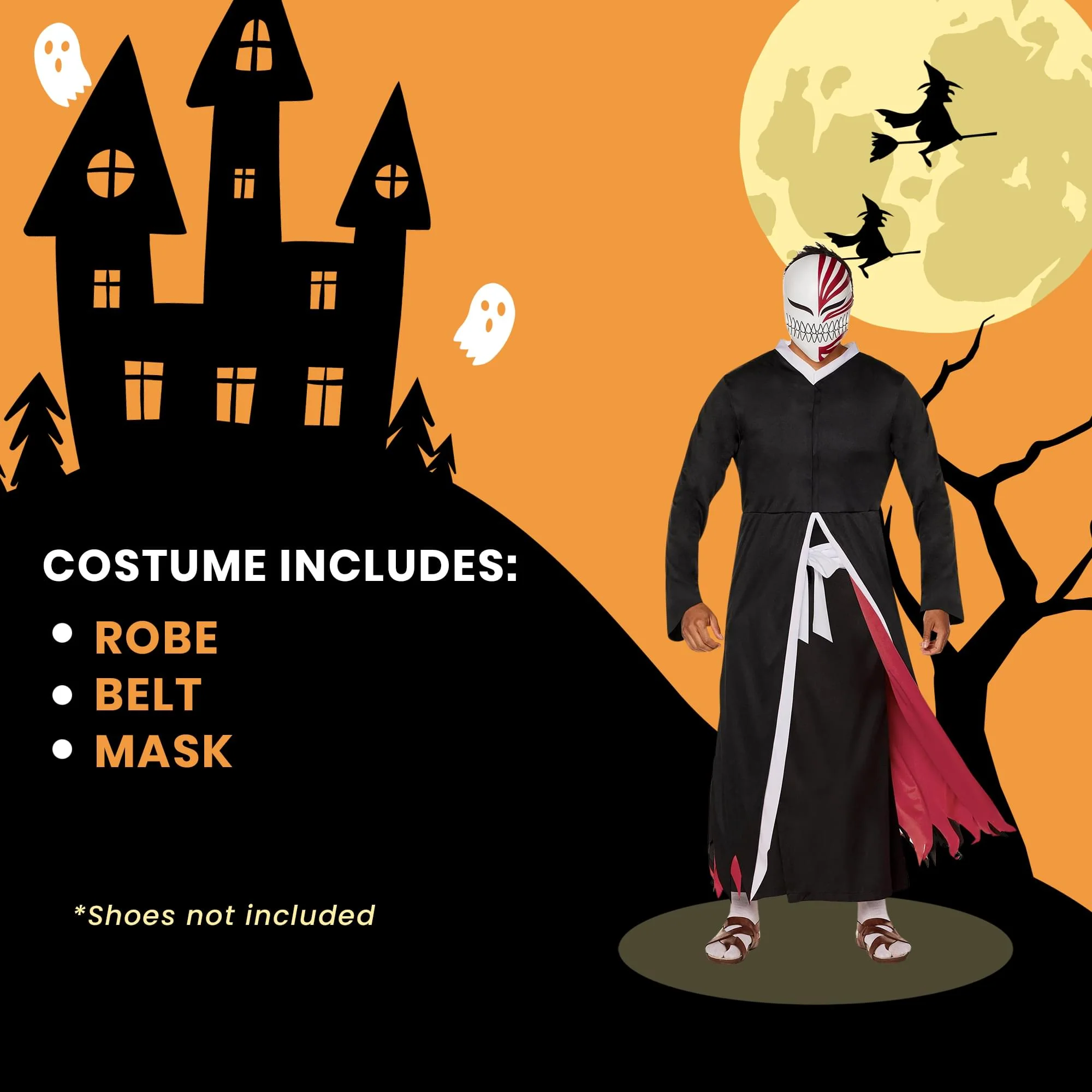 Bleach Ichingo Robe With Mask Adult Costume - Image 19