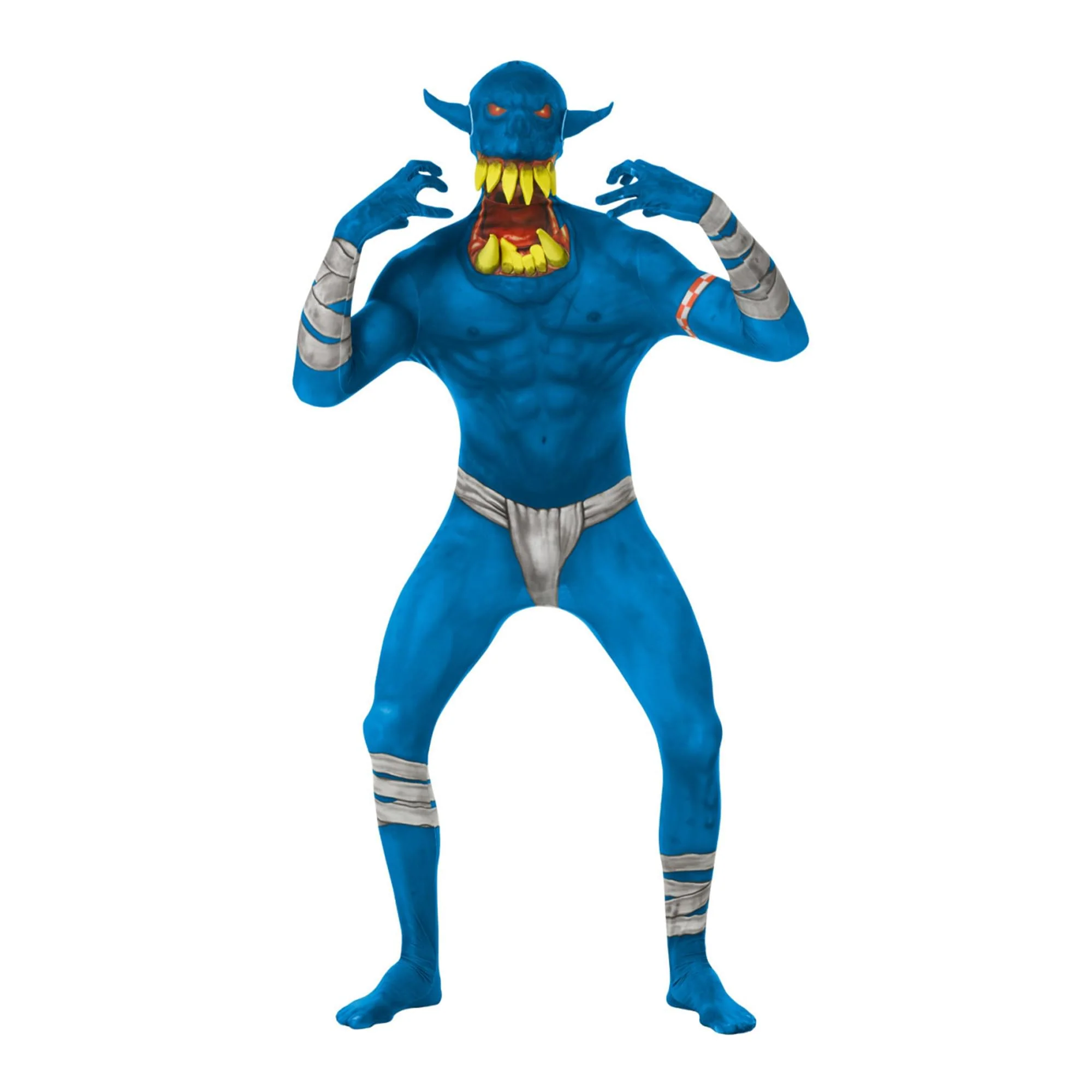 Blue Orc Jaw Dropper Adult Costume Morphsuit - Image 10