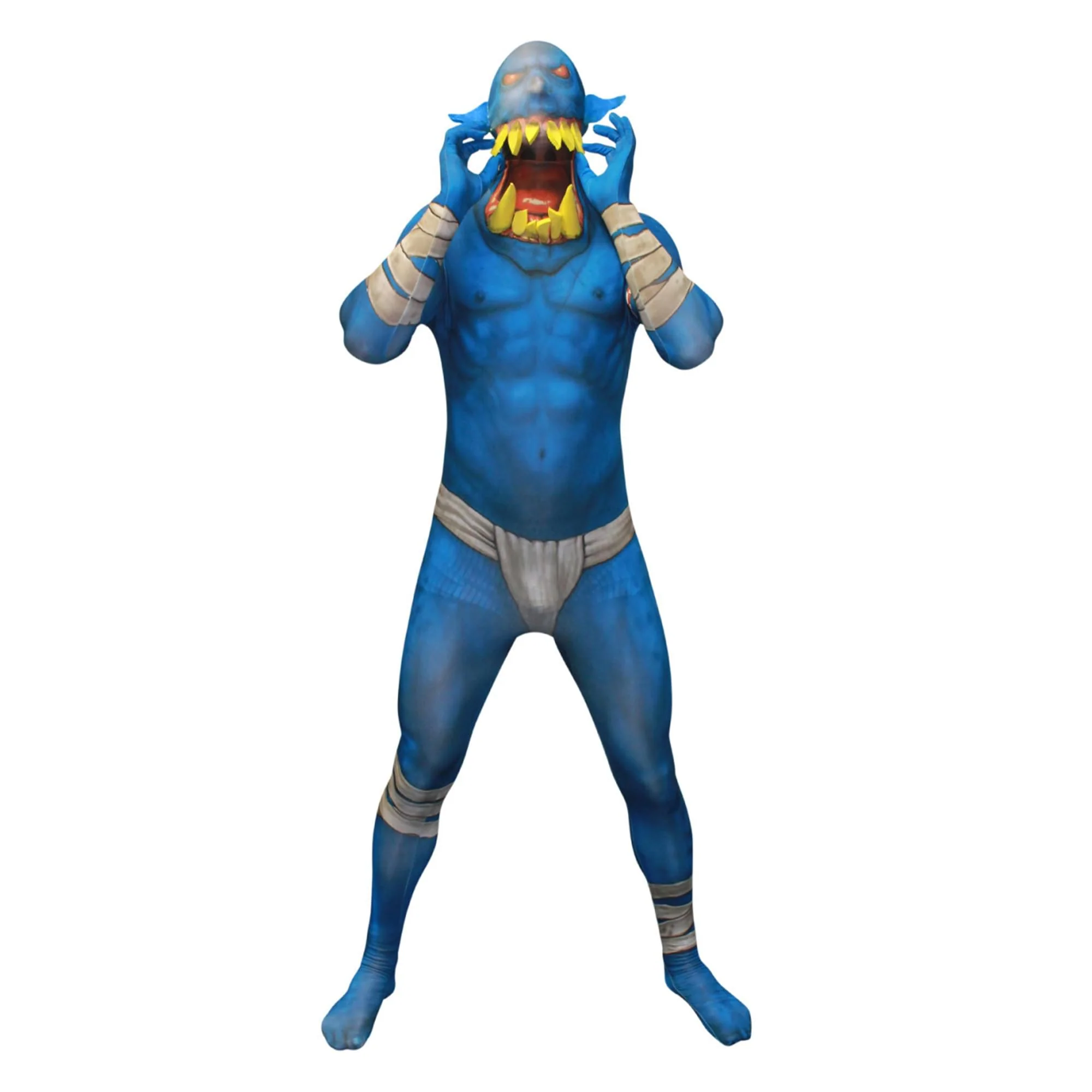 Blue Orc Jaw Dropper Adult Costume Morphsuit - Image 11