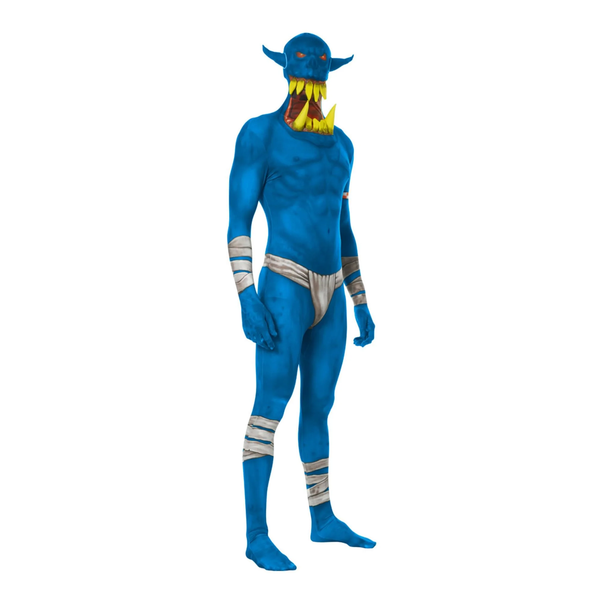 Blue Orc Jaw Dropper Adult Costume Morphsuit - Image 15