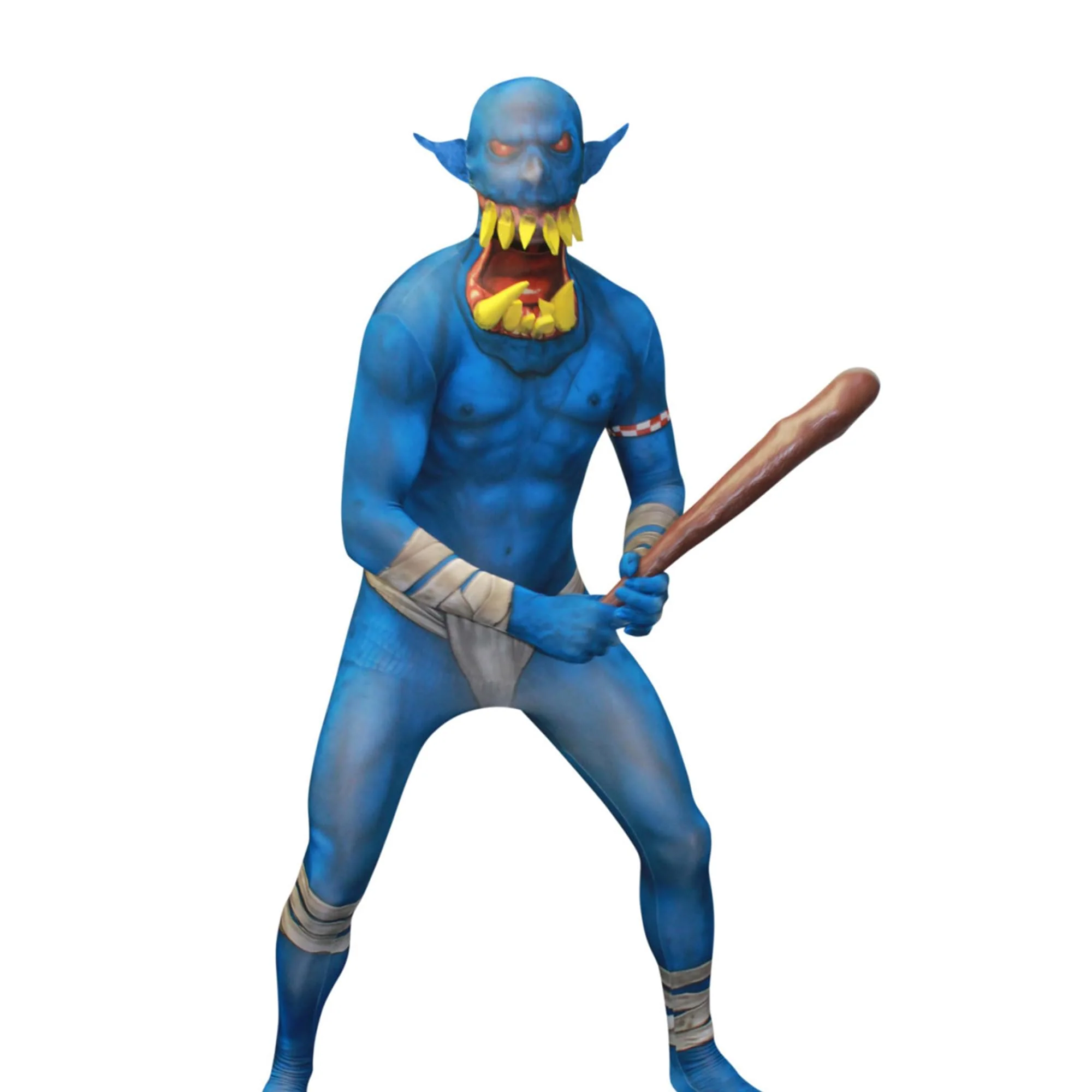 Blue Orc Jaw Dropper Adult Costume Morphsuit - Image 17