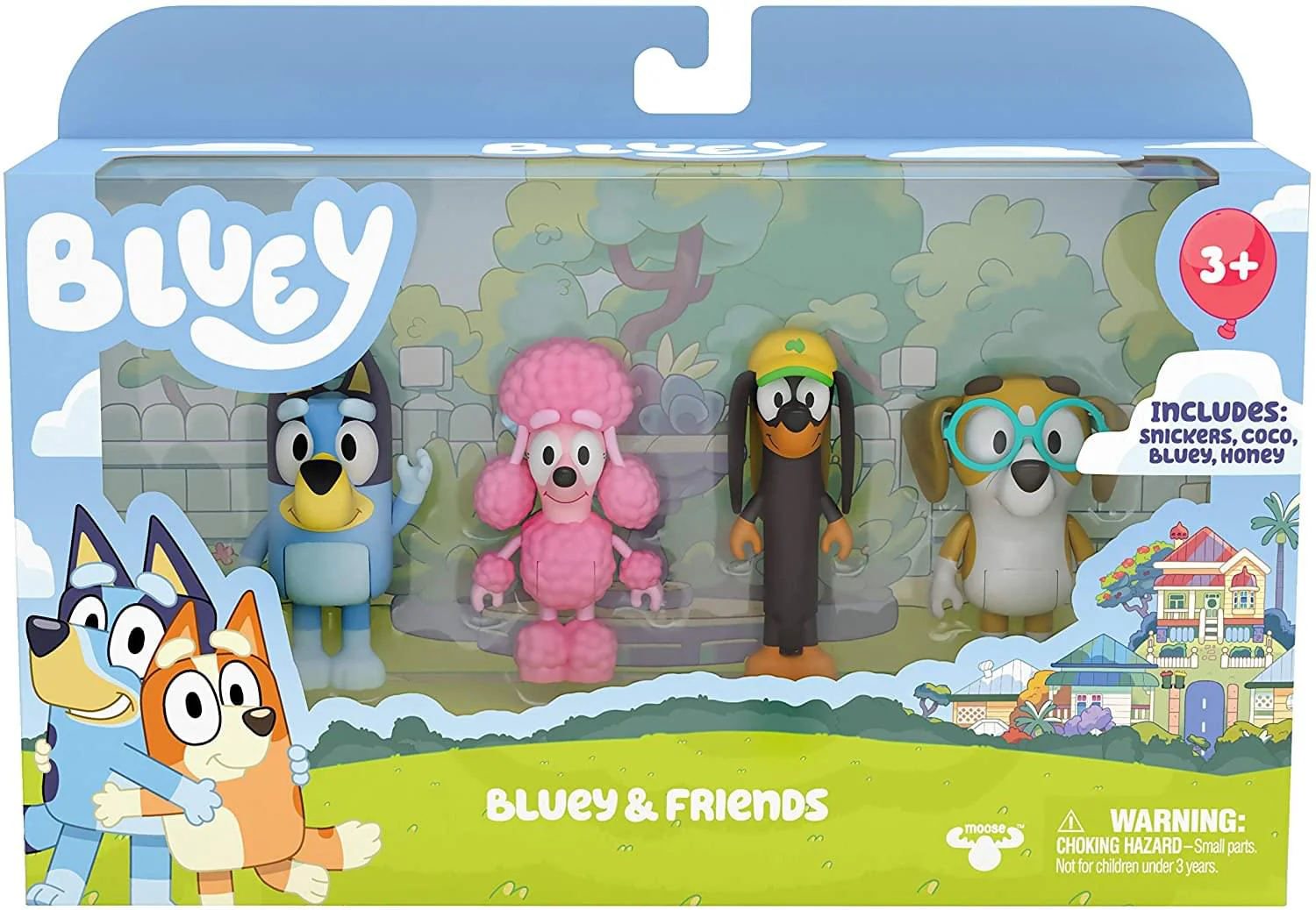 Bluey & Friends Action Figure 4-Pack | Bluey | Snickers | Coco | Honey - Image 2