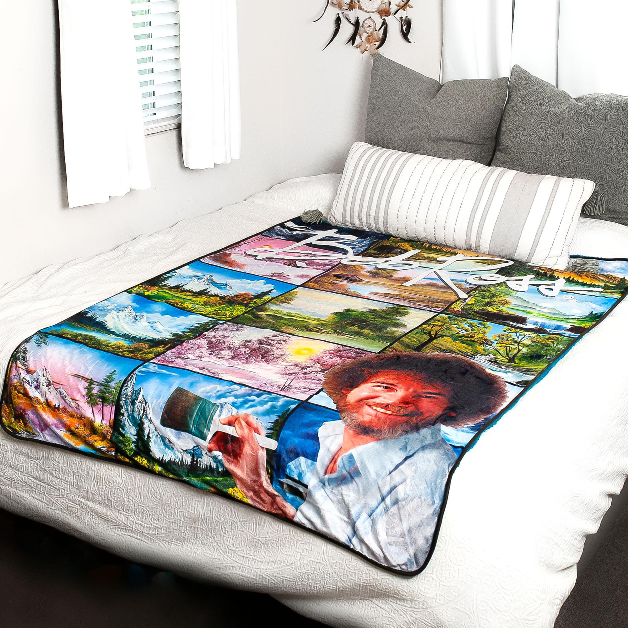 Bob Ross Oversized Fleece Sherpa Throw Blanket | 54 x 72 Inches - Image 6